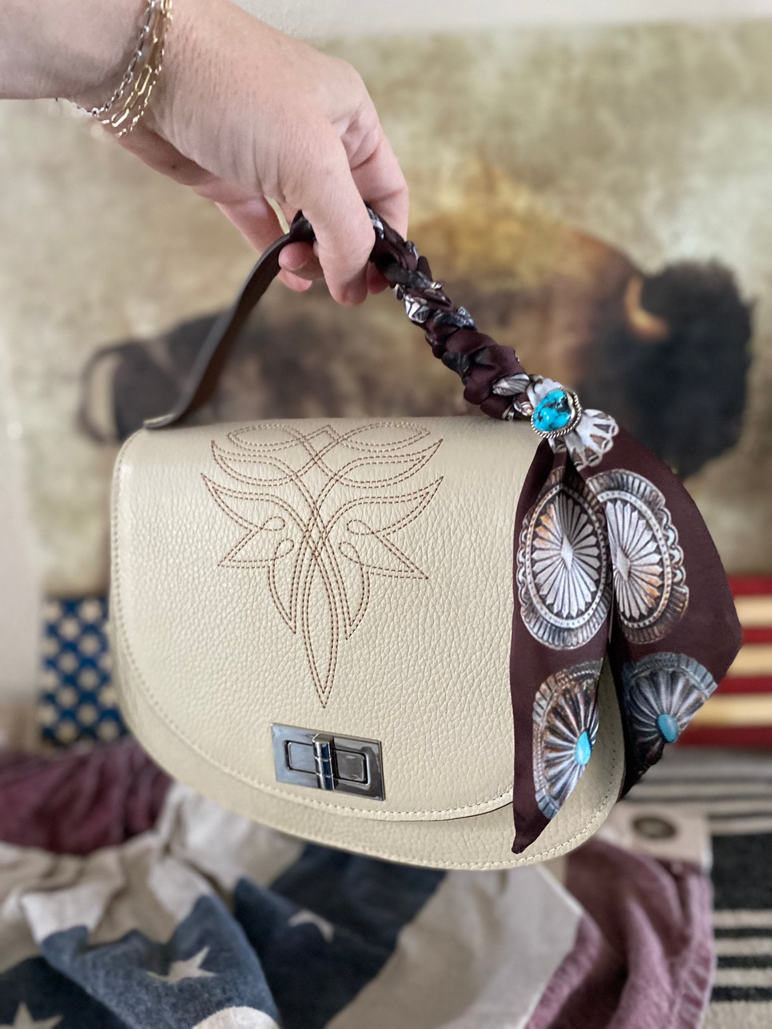 Styled Pioneer Bone Handbag - LovLeathers