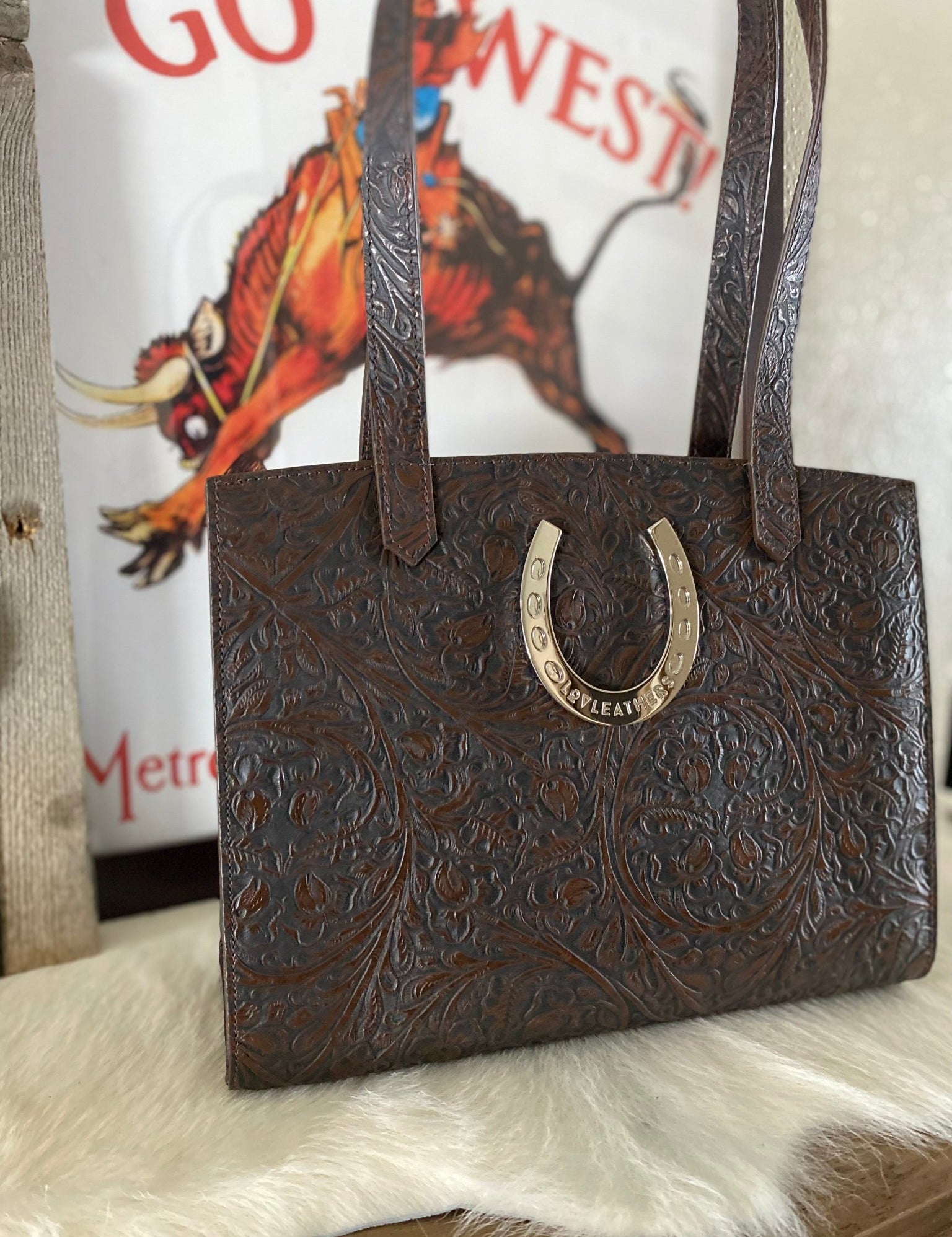 Horseshoe Tote Bag - LovLeathers