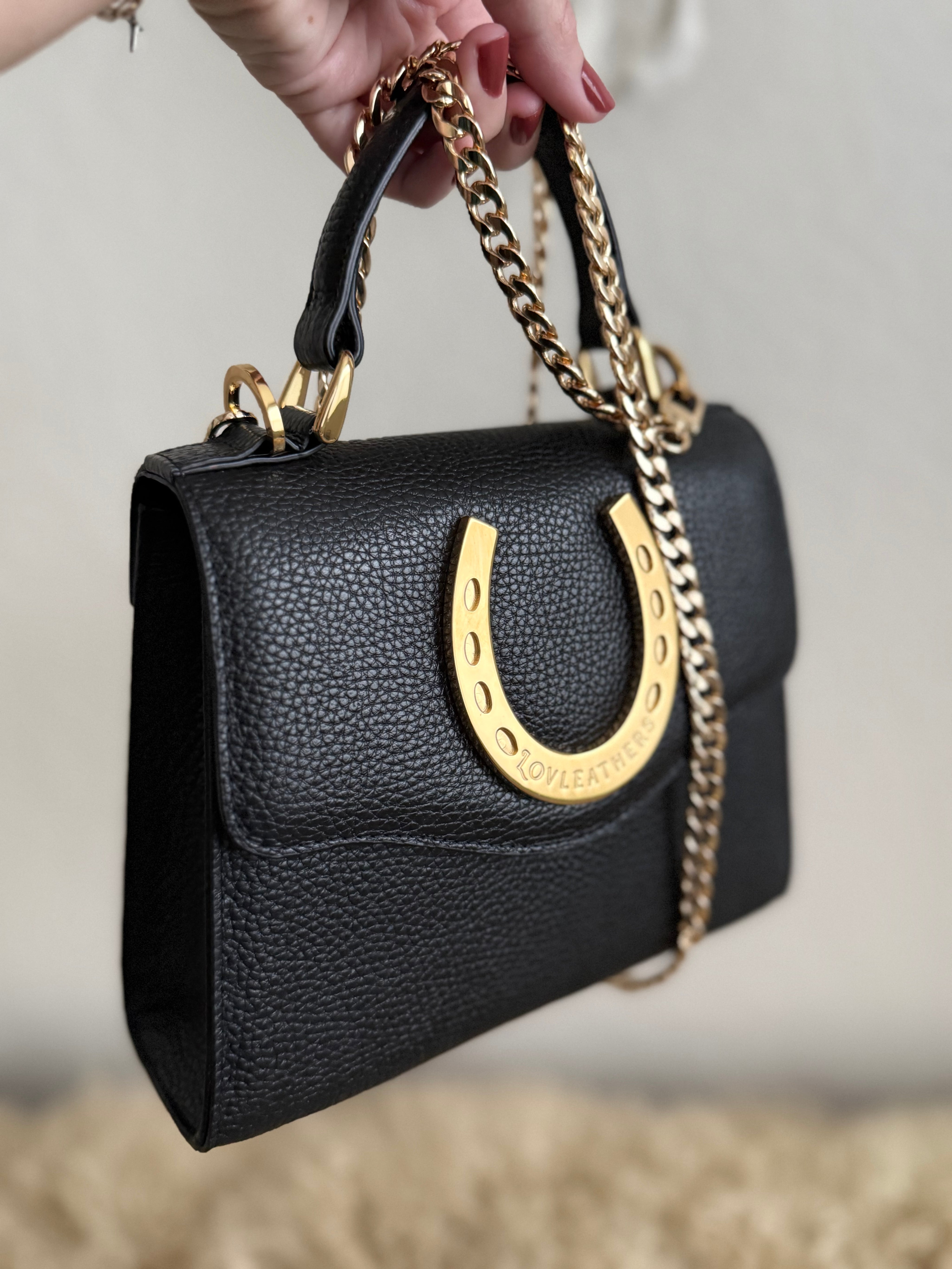 Black Lady Luck Horseshoe Bag