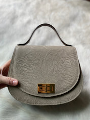 Boot Stitch Pioneer Handbag- Moon Pebble Grain