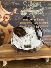 Styled Tricolor Cowhide Pioneer Handbag