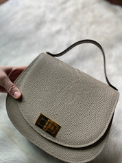 Boot Stitch Pioneer Handbag- Moon Pebble Grain