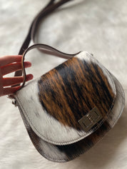 Styled Tricolor Cowhide Pioneer Leather Handbag