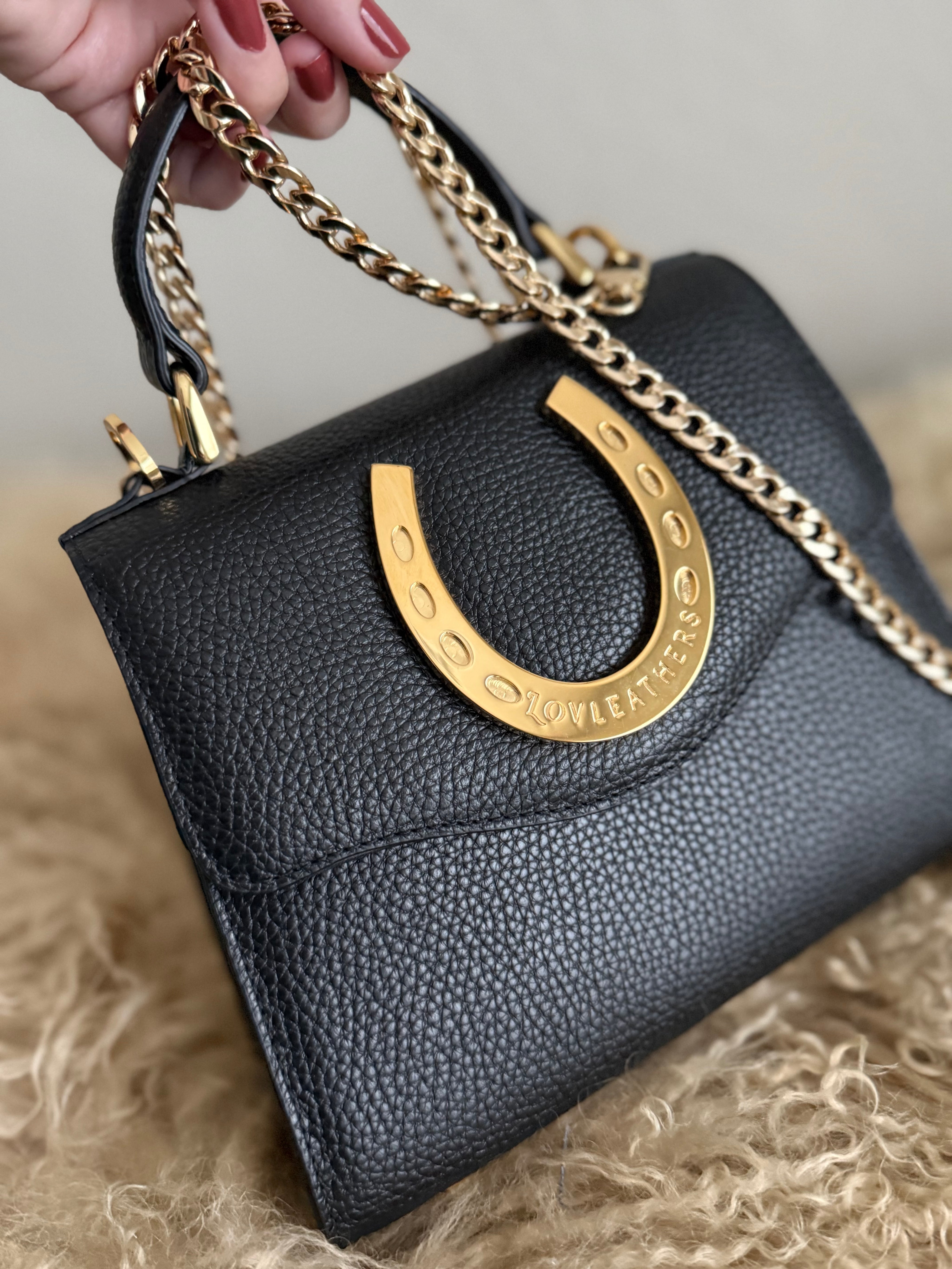 Black Lady Luck Horseshoe Bag
