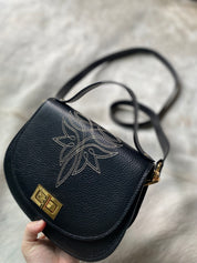 Boot Stitch Pioneer Handbag- Black