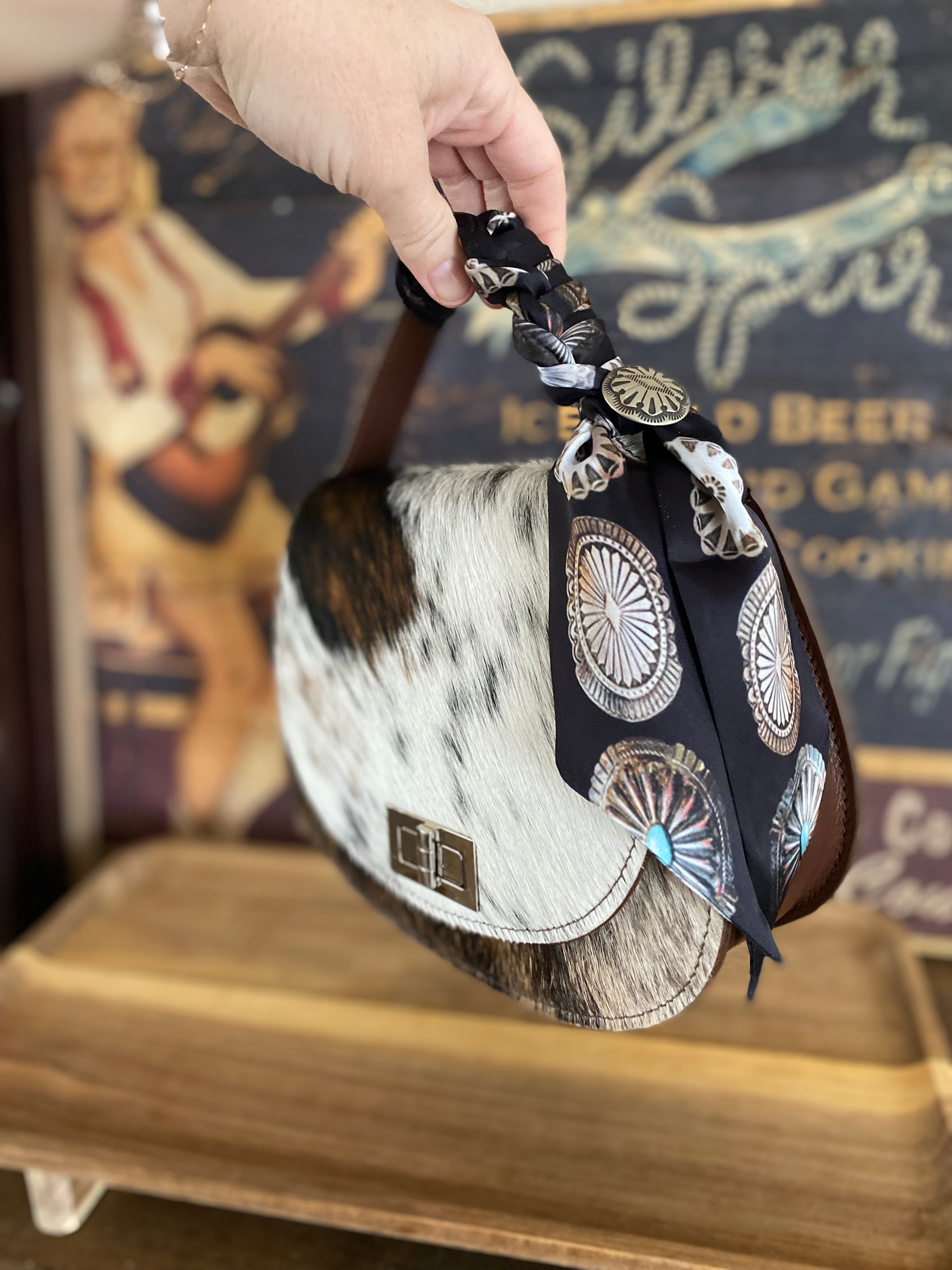 Styled Tricolor Cowhide Pioneer Handbag