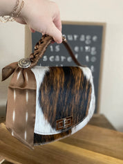 Styled Tricolor Cowhide Pioneer Leather Handbag