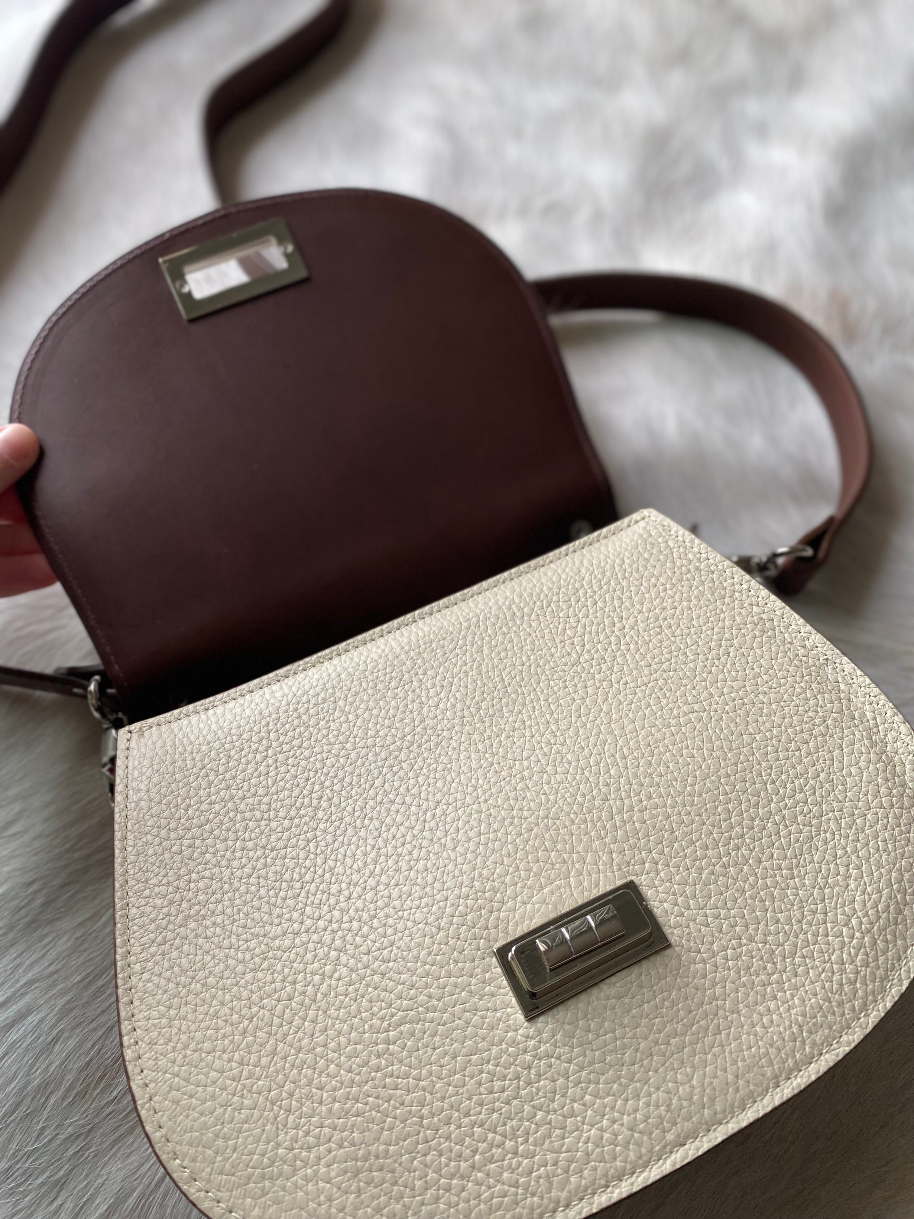 Boot Stitch Pioneer Handbag- Bone