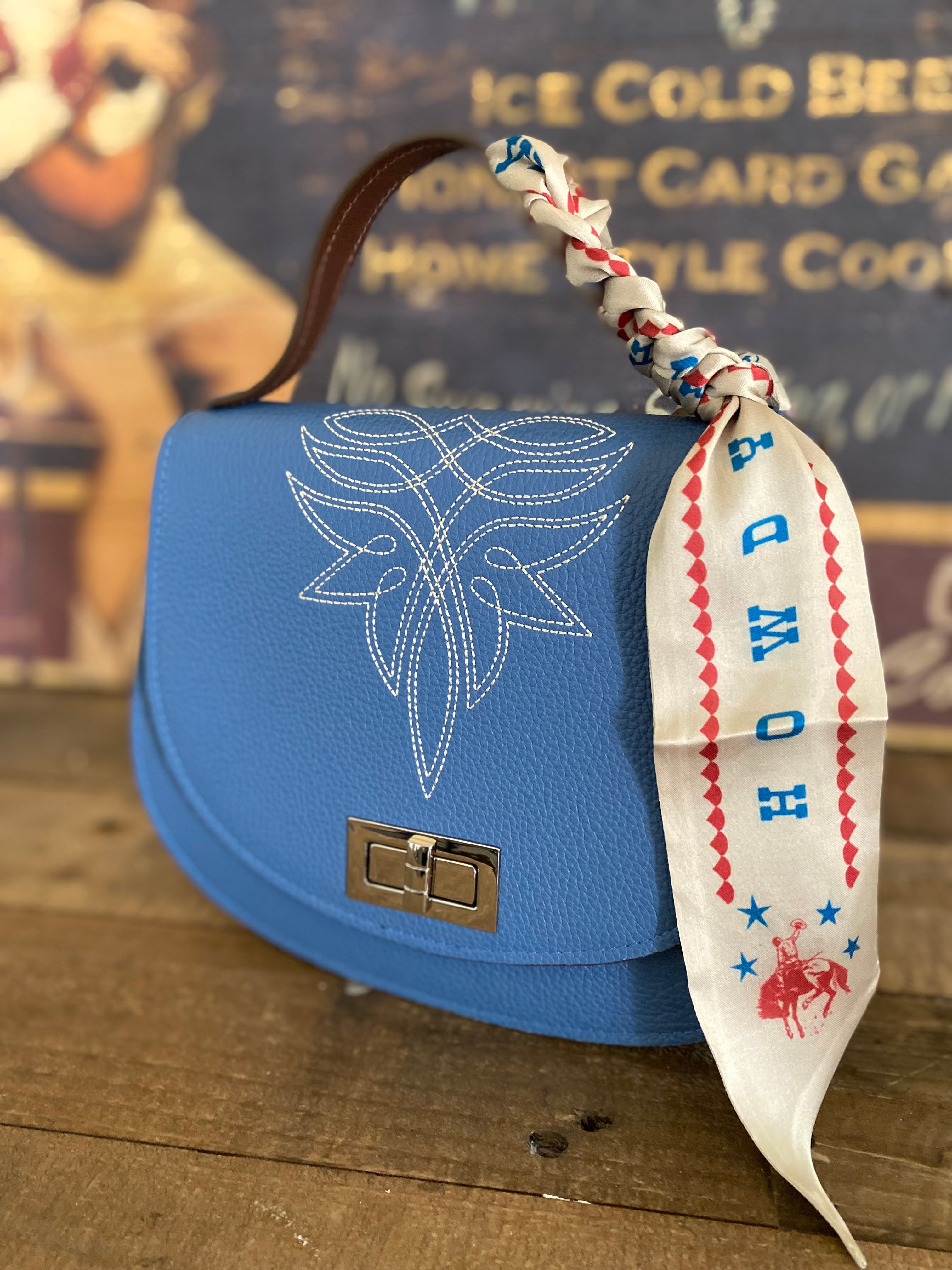 Styled Howdy America Blue Pioneer Handbag