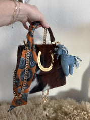 Styled Tricolor Horseshoe Handbag