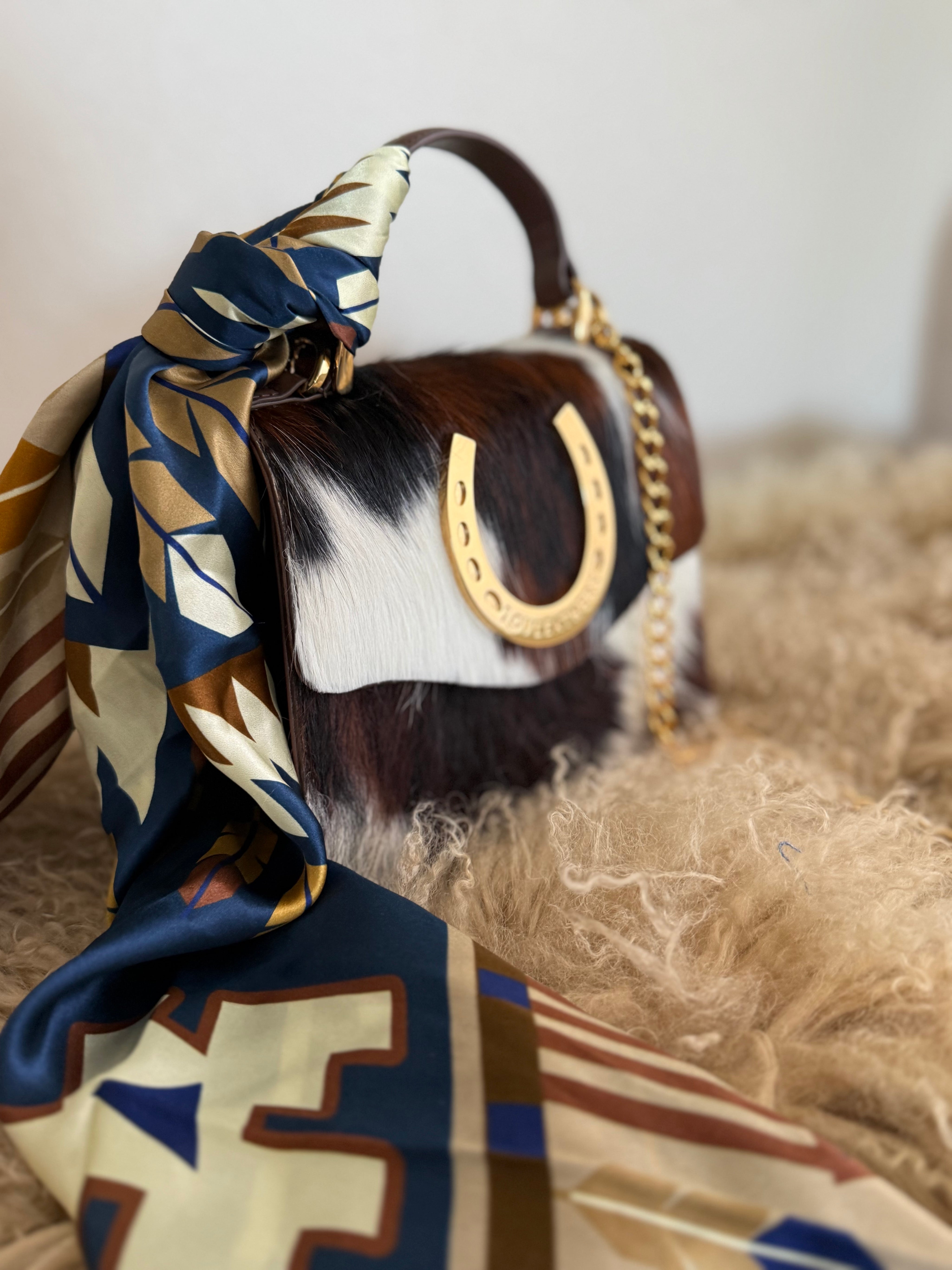 Styled Tricolor Horseshoe Bag