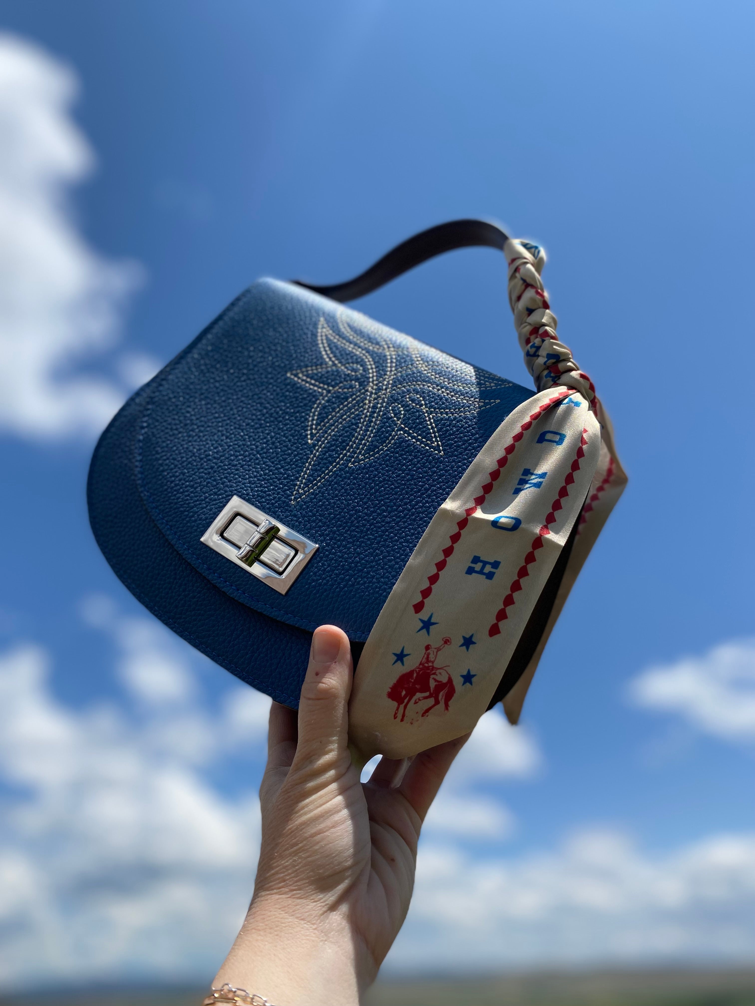 Styled Howdy America Blue Pioneer Handbag