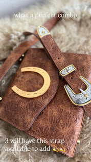 Cognac Lady Luck Horseshoe Handbag