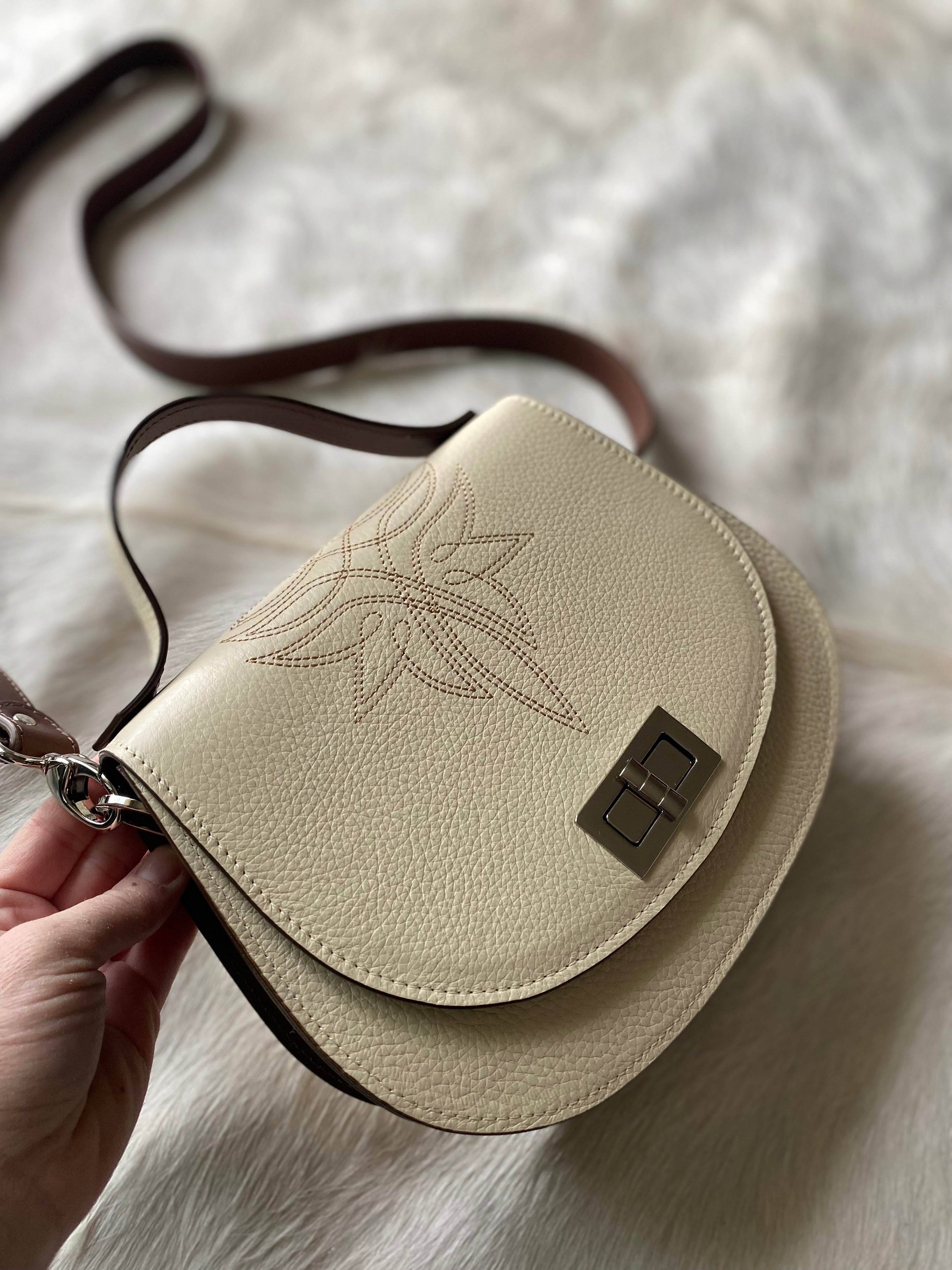 Boot Stitch Pioneer Handbag- Bone