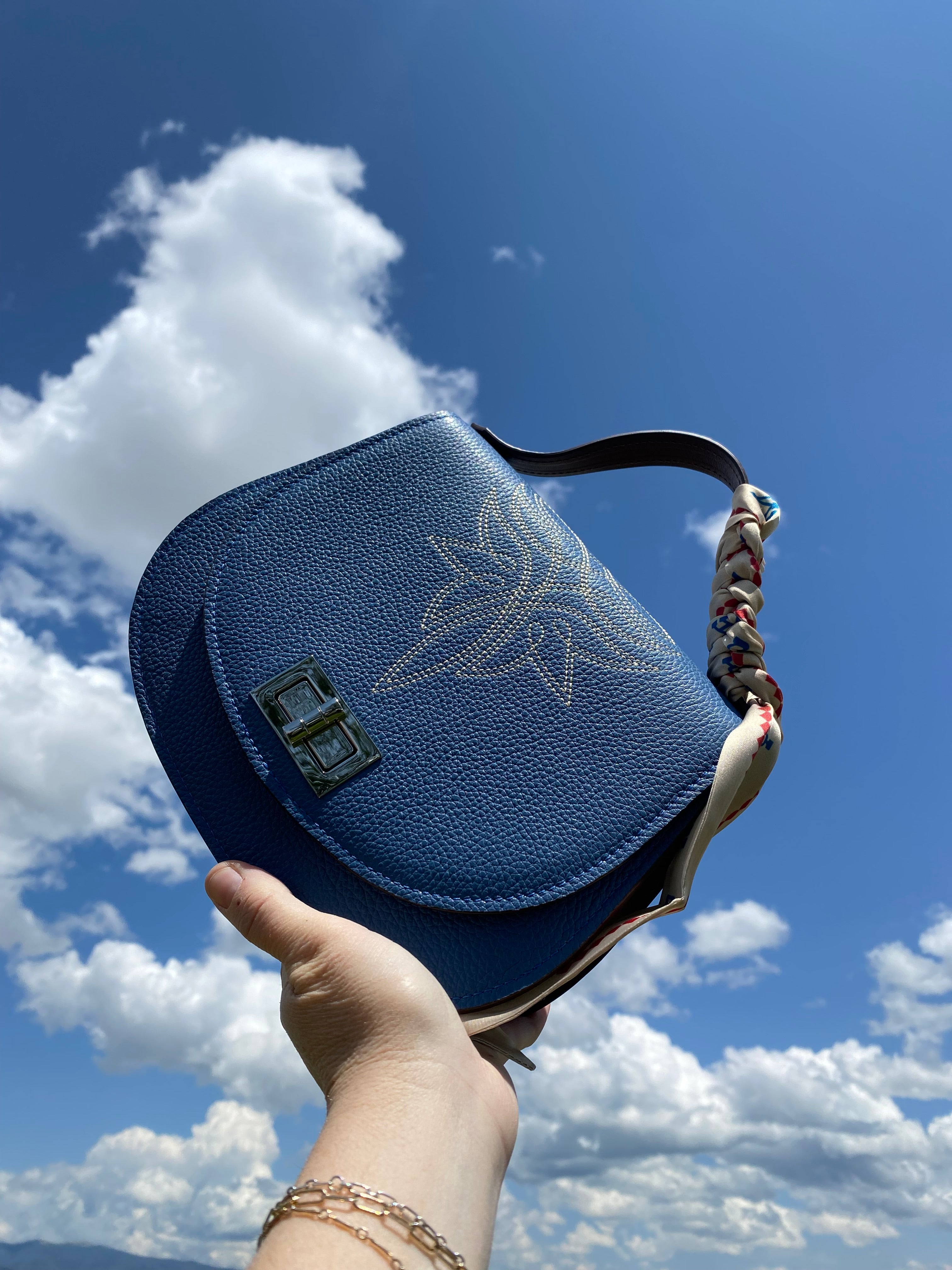 Styled Howdy America Blue Pioneer Handbag