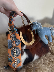 Styled Tricolor Horseshoe Handbag