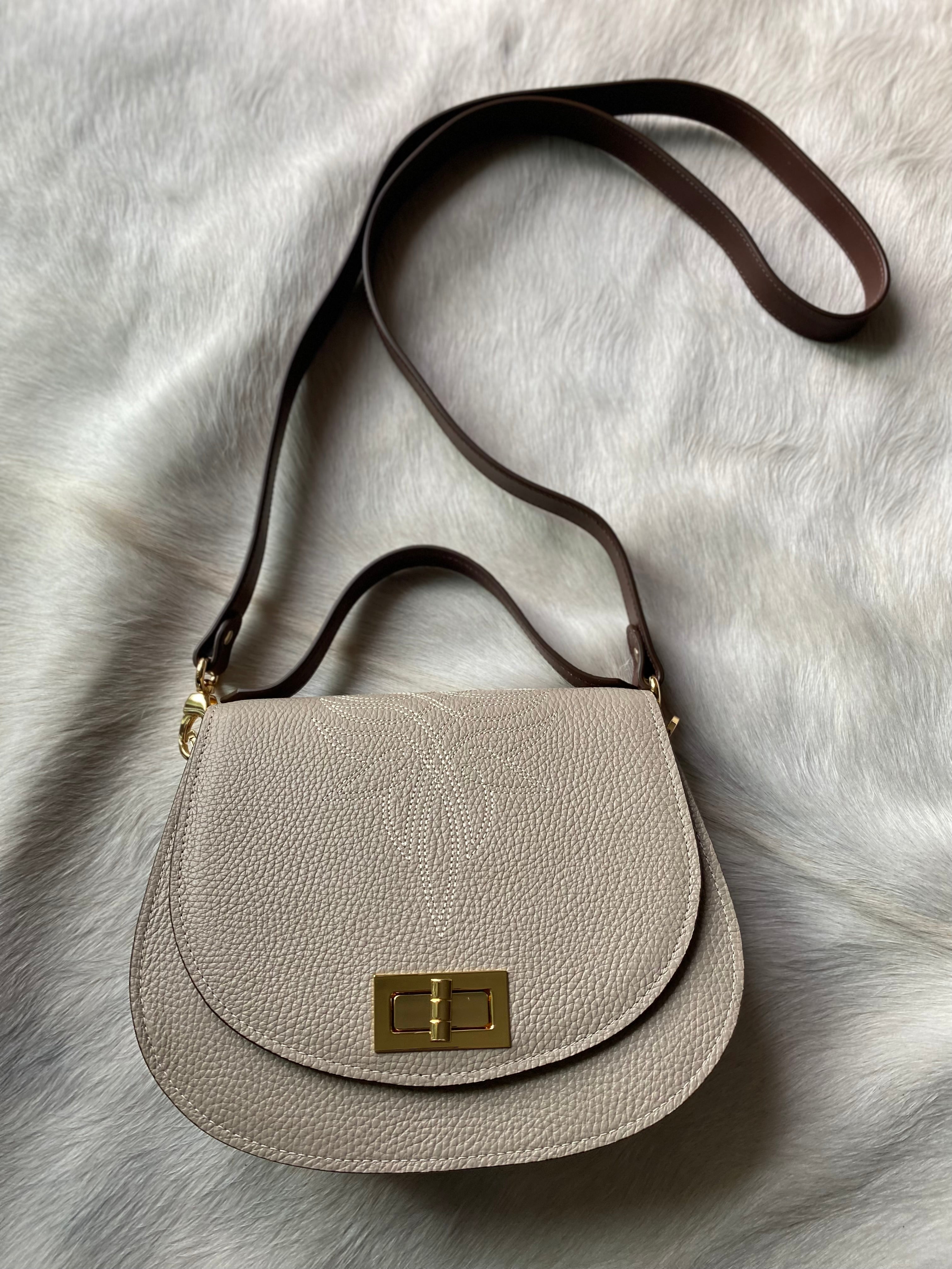 Boot Stitch Pioneer Handbag- Moon Pebble Grain