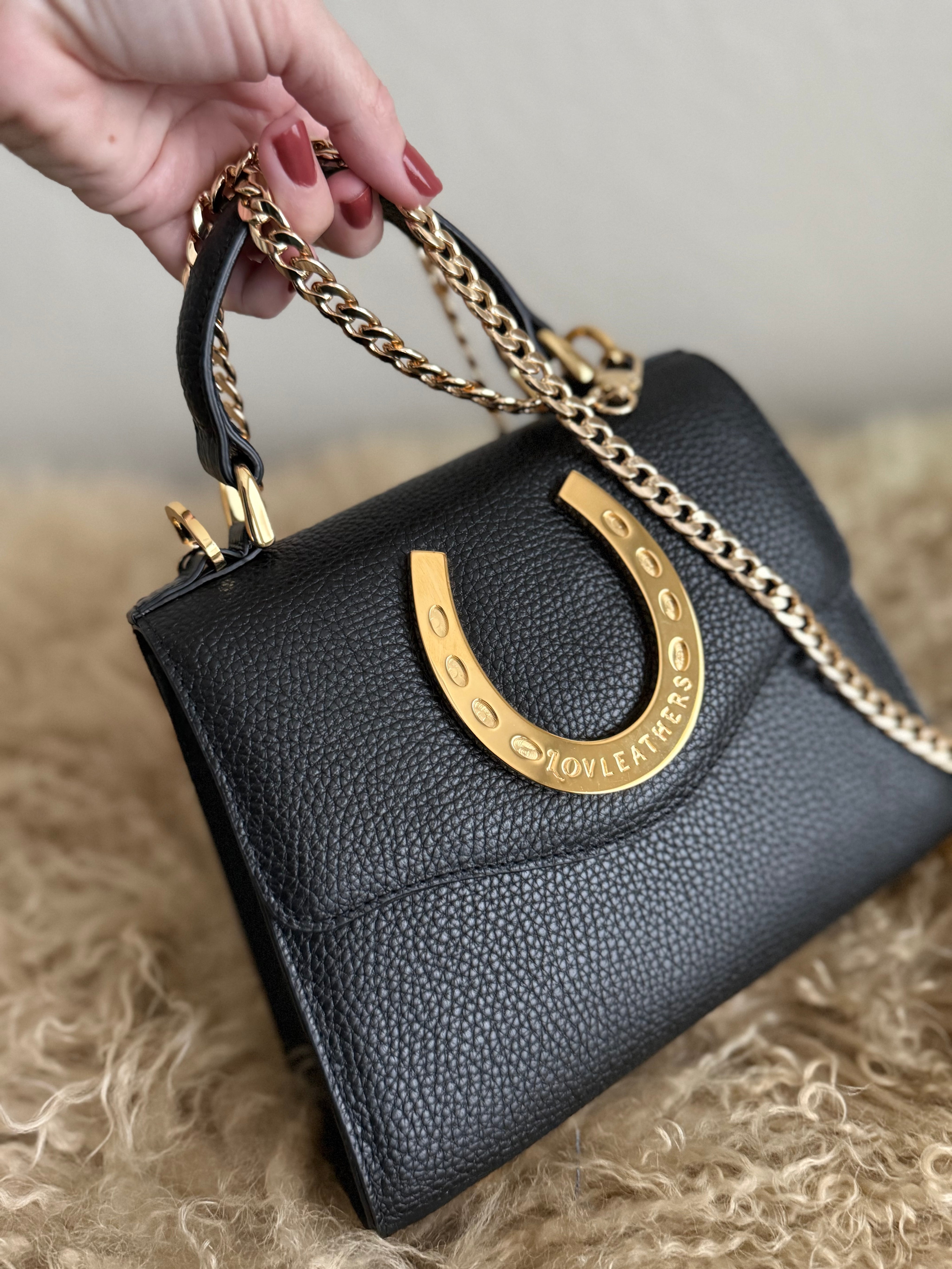 Black Lady Luck Horseshoe Bag