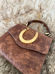 Cognac Horseshoe Lady Bag