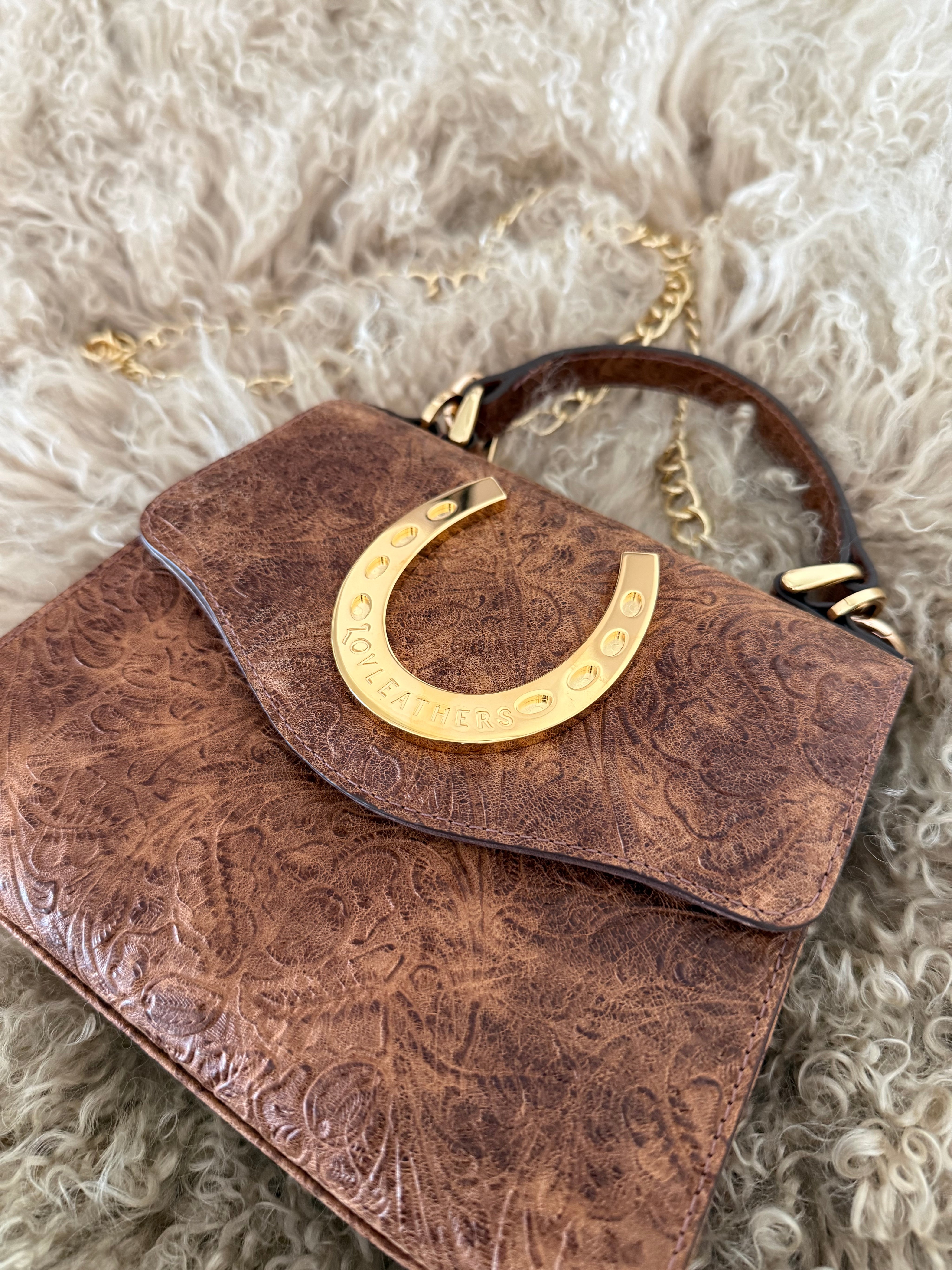 Cognac Horseshoe Lady Bag