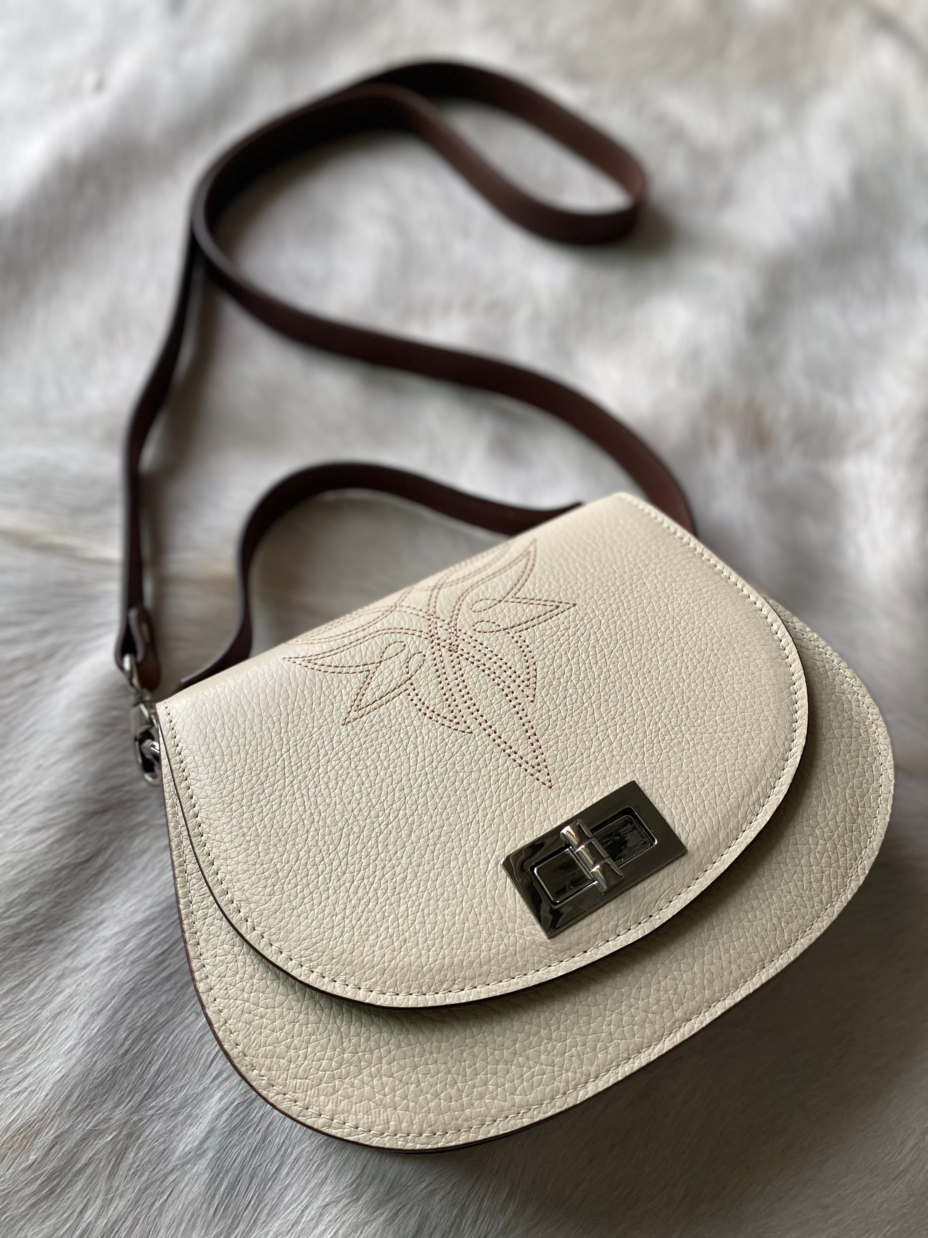 Boot Stitch Pioneer Handbag- Bone