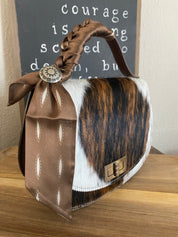 Styled Tricolor Cowhide Pioneer Leather Handbag