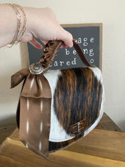 Styled Tricolor Cowhide Pioneer Leather Handbag