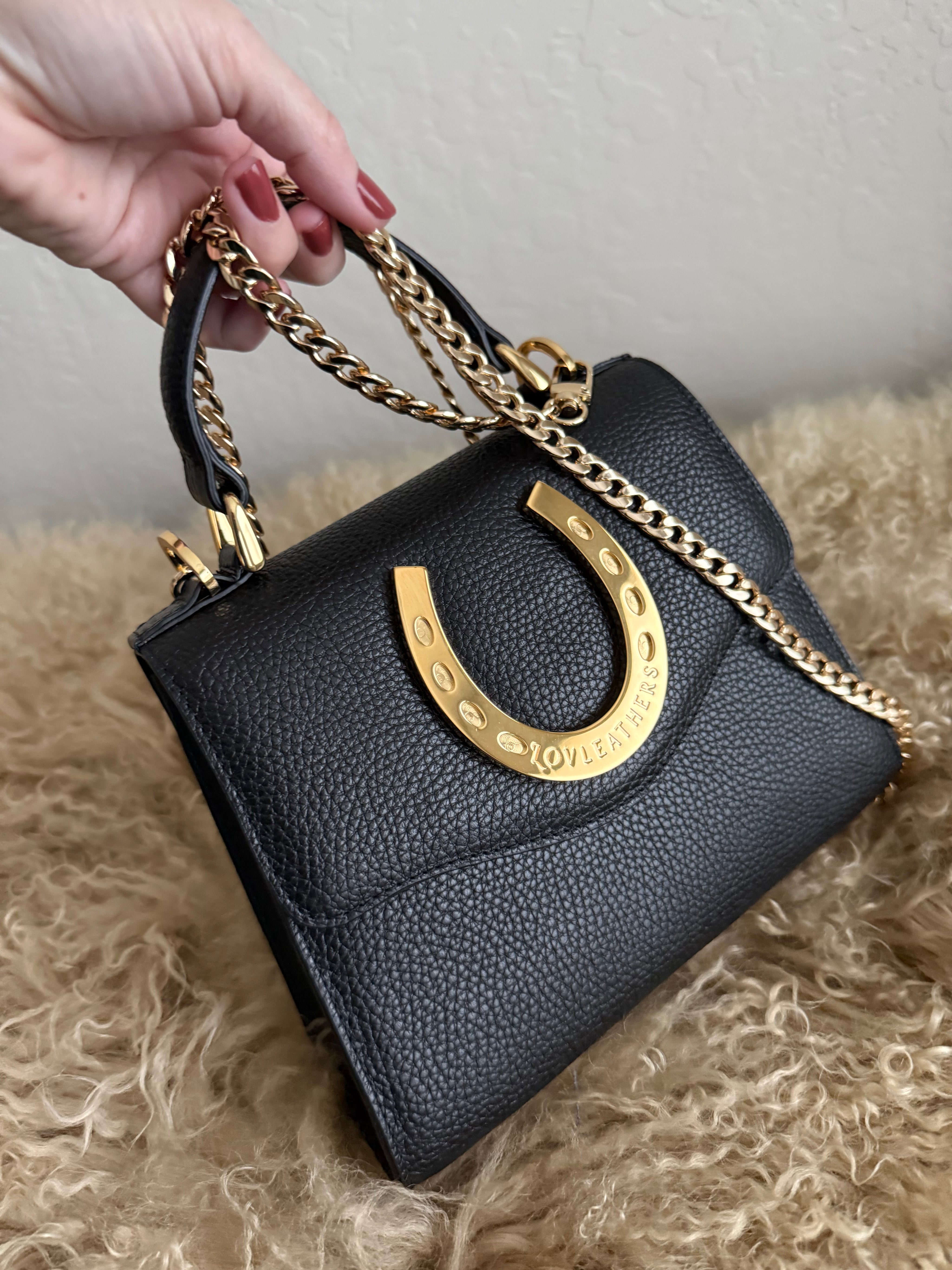 Black Lady Luck Horseshoe Bag