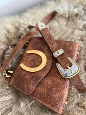 Cognac Lady Luck Horseshoe Handbag