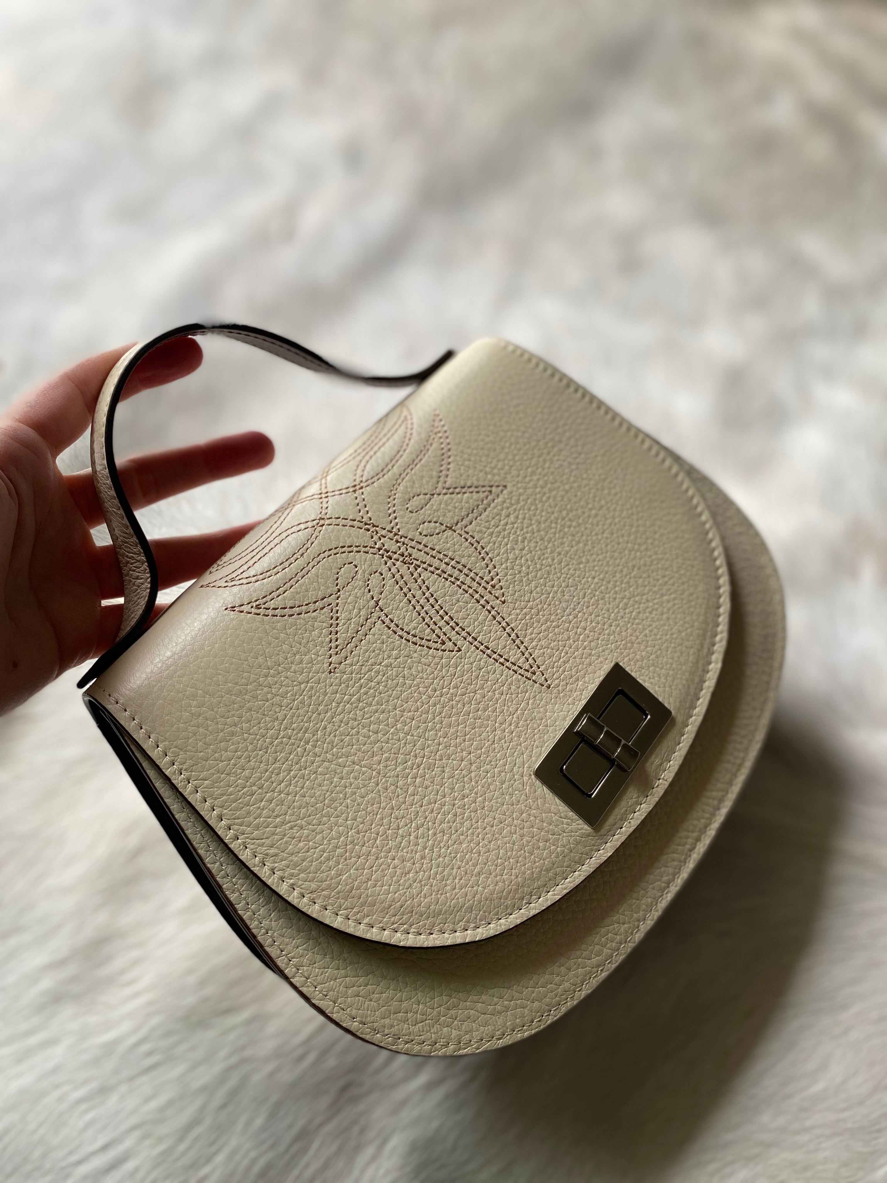 Boot Stitch Pioneer Handbag- Bone