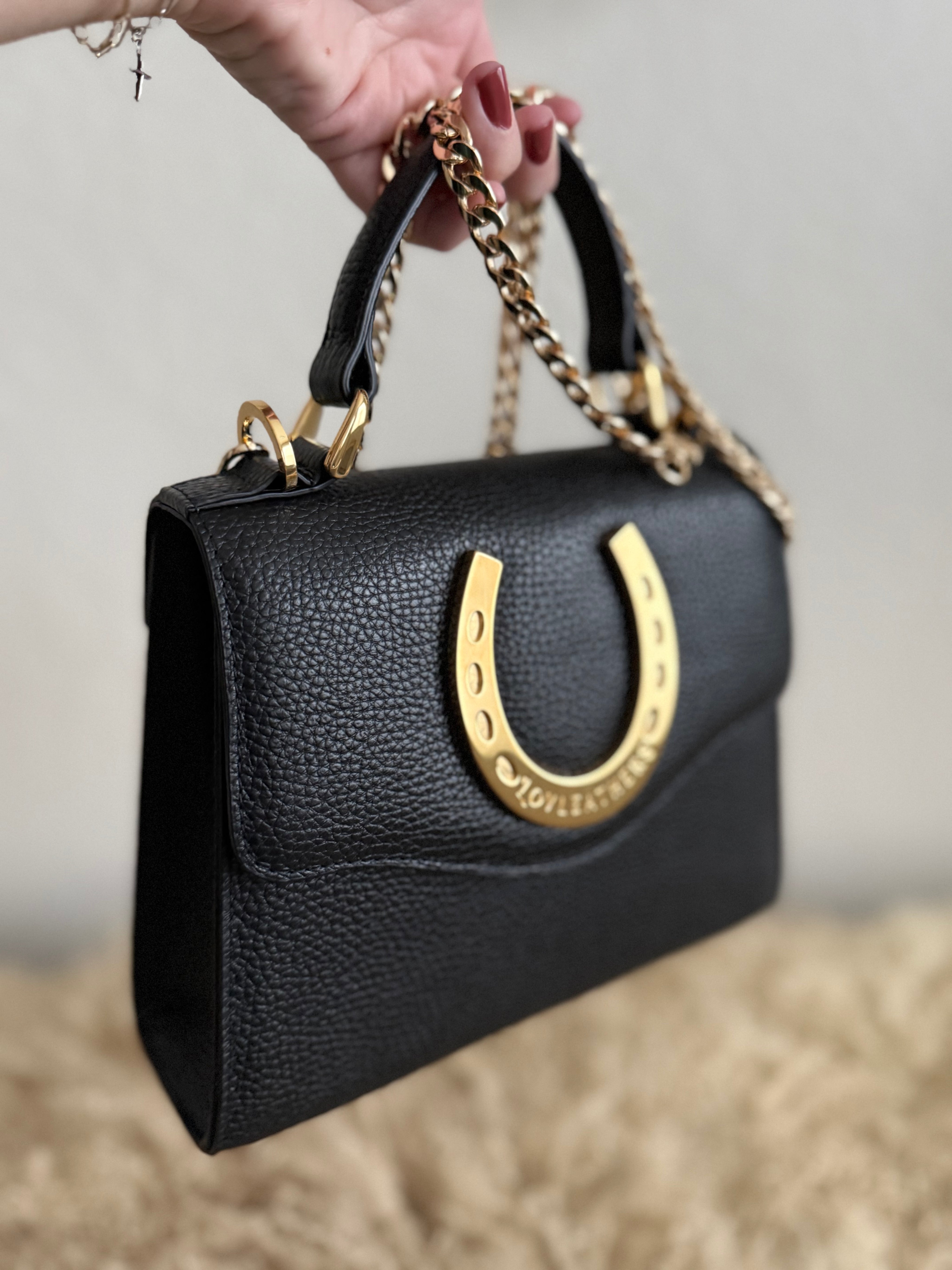 Black Lady Luck Horseshoe Bag