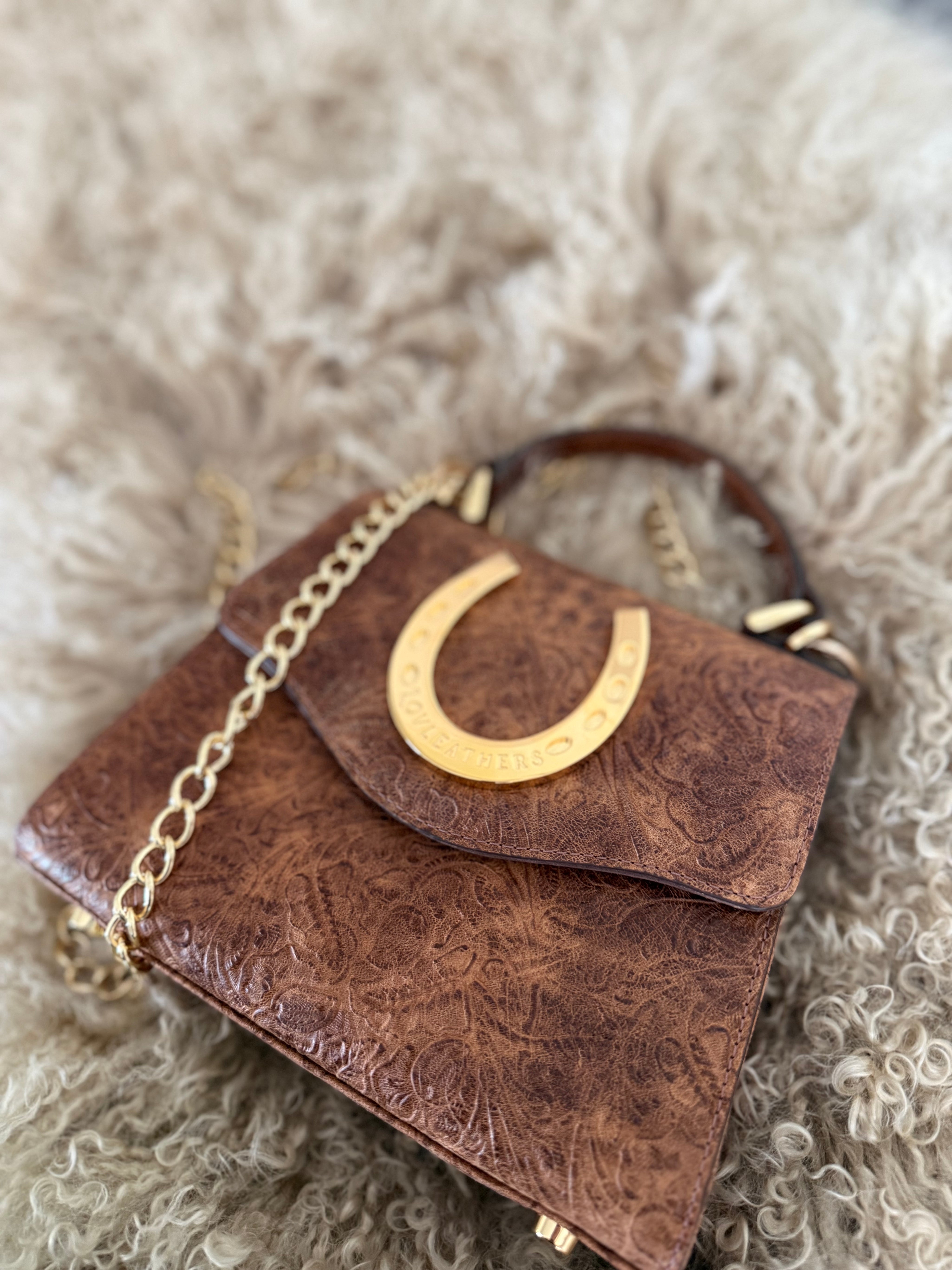 Cognac Horseshoe Lady Bag