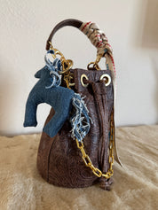 Styled Brown Western Bucket Bag