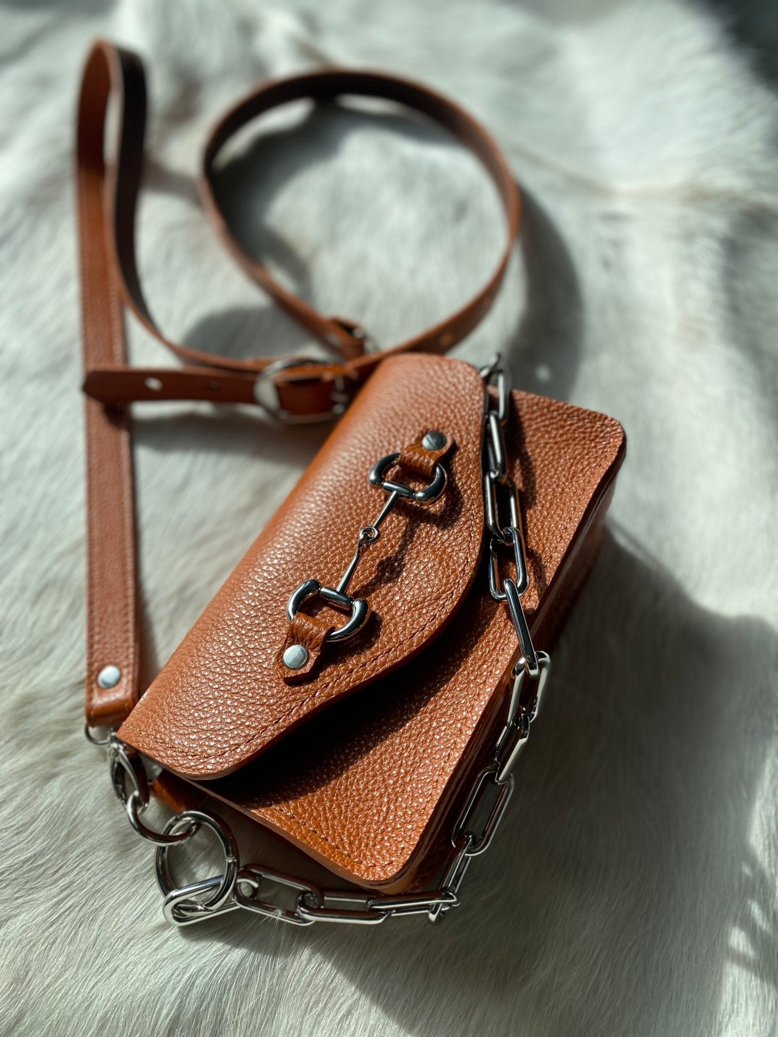 Burnt Orange Bit Bum Bag - Made to Order - LovLeathers