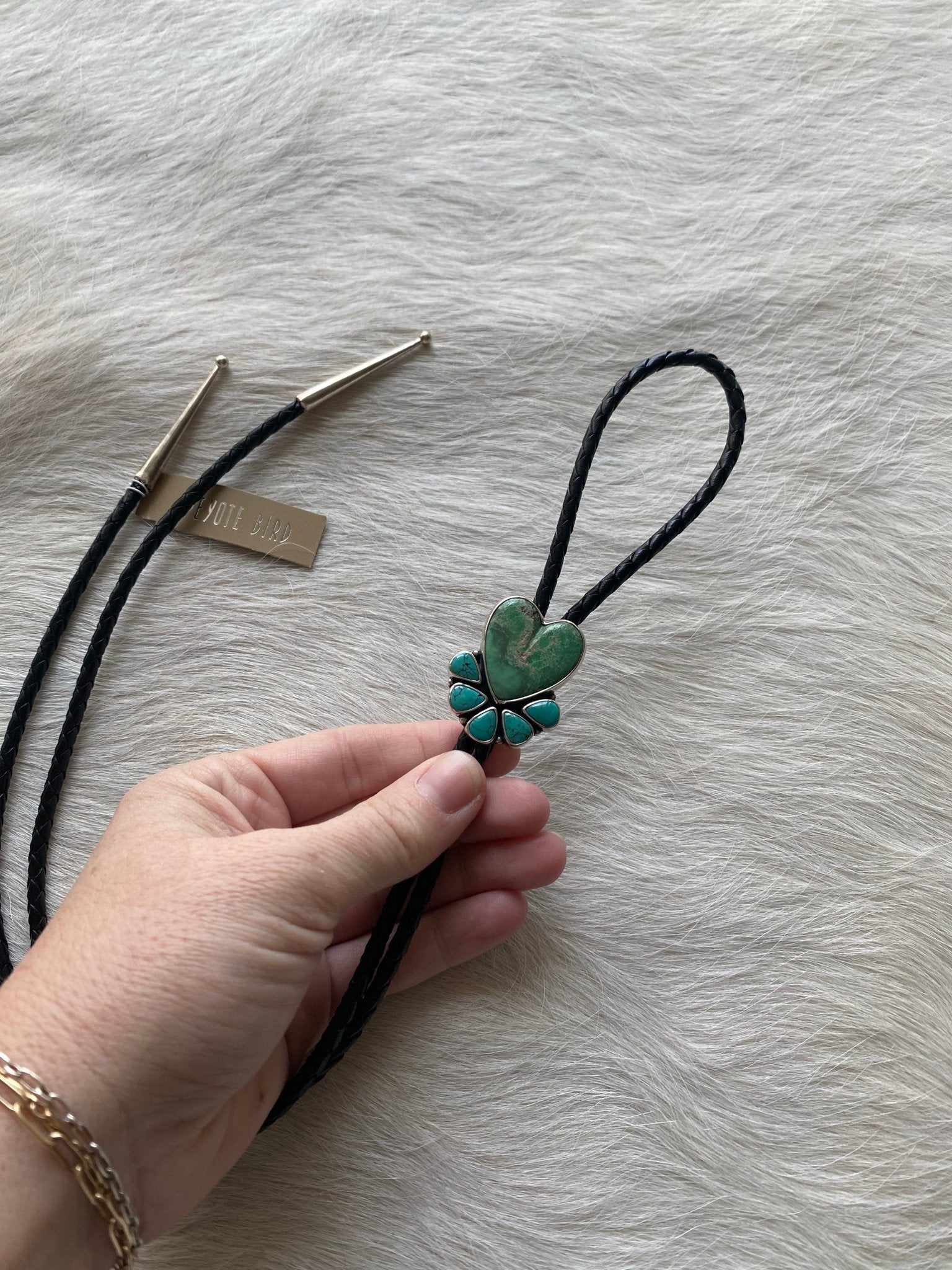 Turquoise Pendant Bolo Tie - LovLeathers