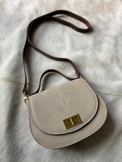 Boot Stitch Pioneer Handbag - Moon Pebble Grain - LovLeathers