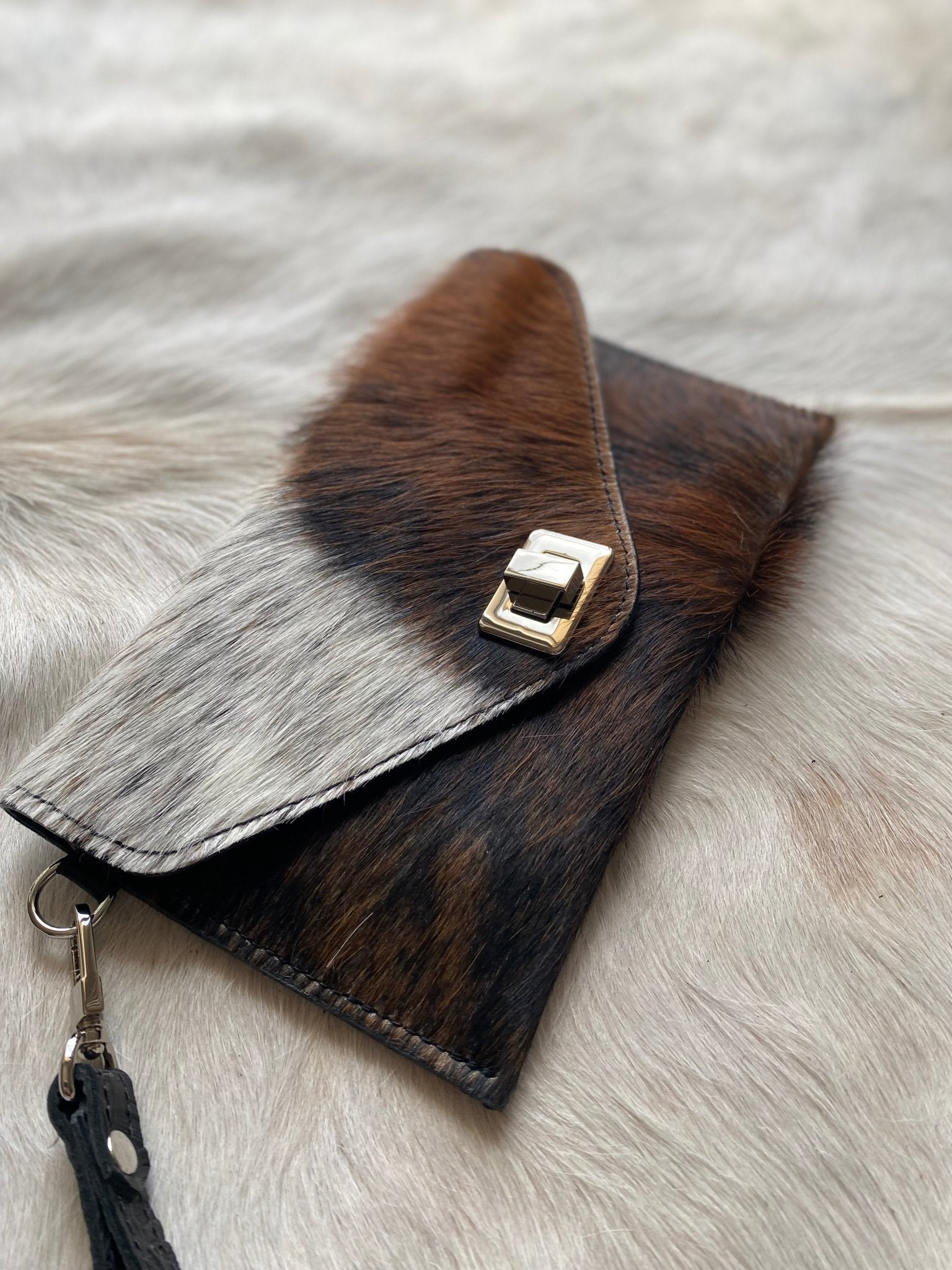 Tricolor Cowhide Clutch - LovLeathers