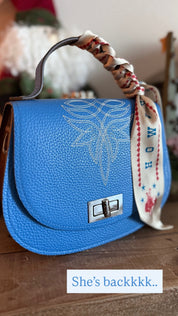 Styled Howdy America Blue Pioneer Handbag - LovLeathers
