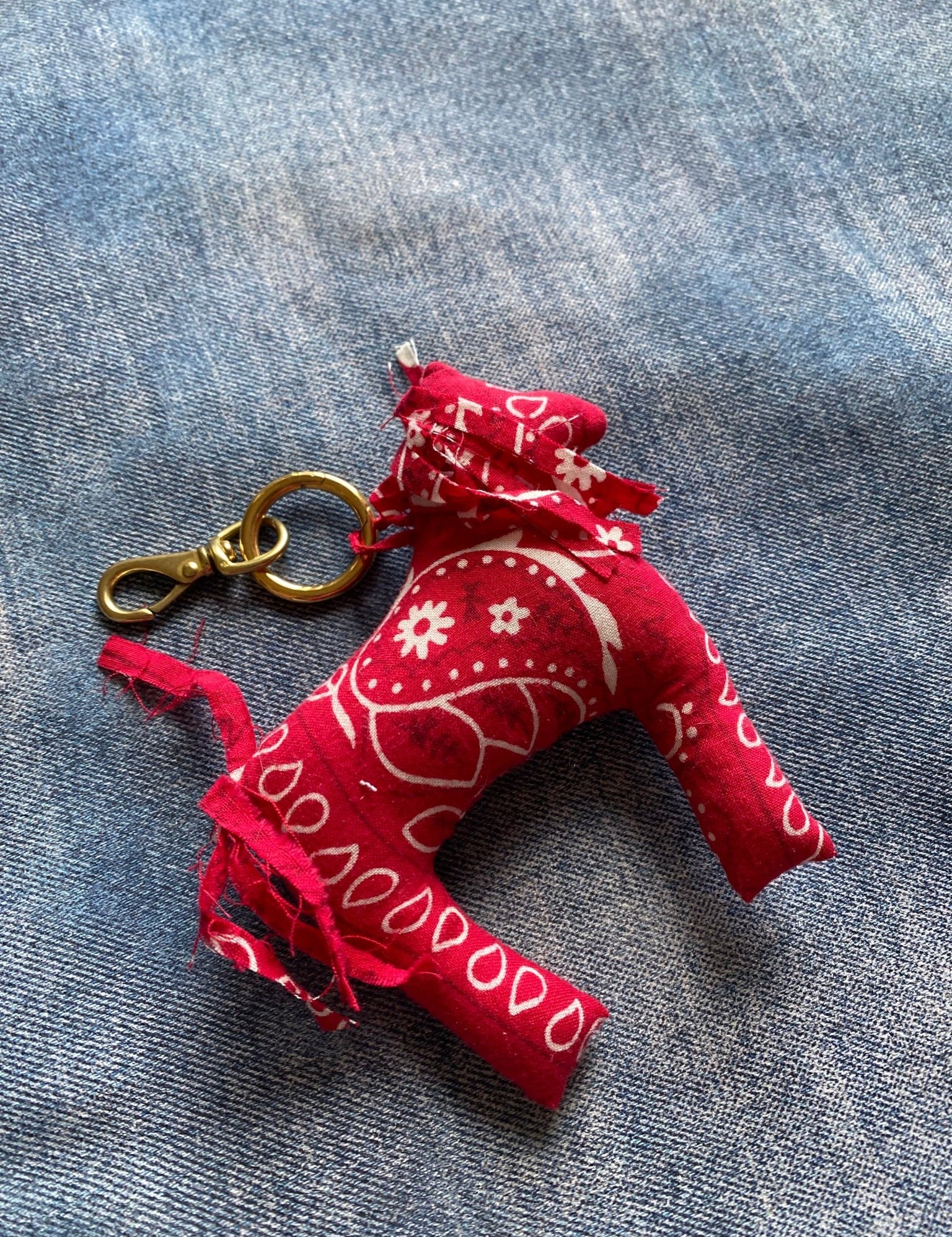 Paisley Red Bandana Horse Charm - LovLeathers
