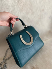 Teal Lil Lady Horseshoe Handbag - LovLeathers