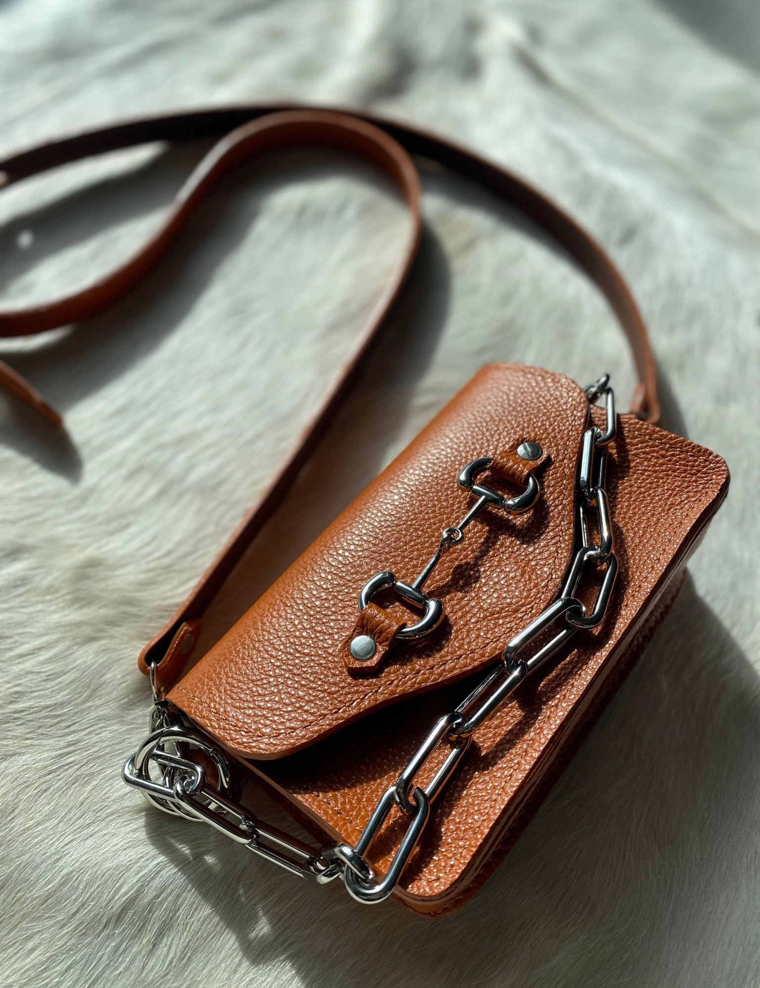 Burnt Orange Bit Bum Bag - Made to Order - LovLeathers