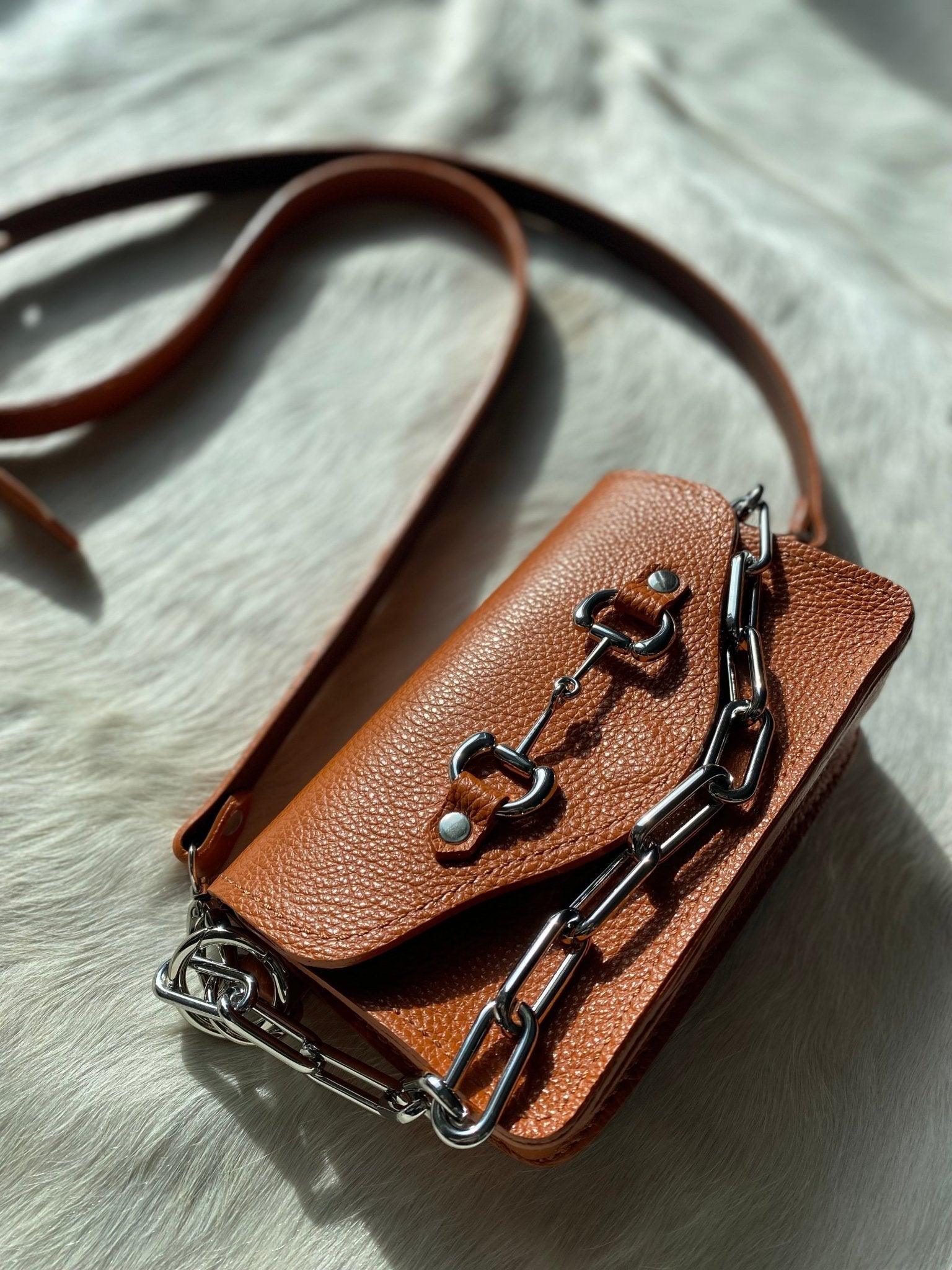 Burnt Orange Bit Bum Bag - Made to Order - LovLeathers