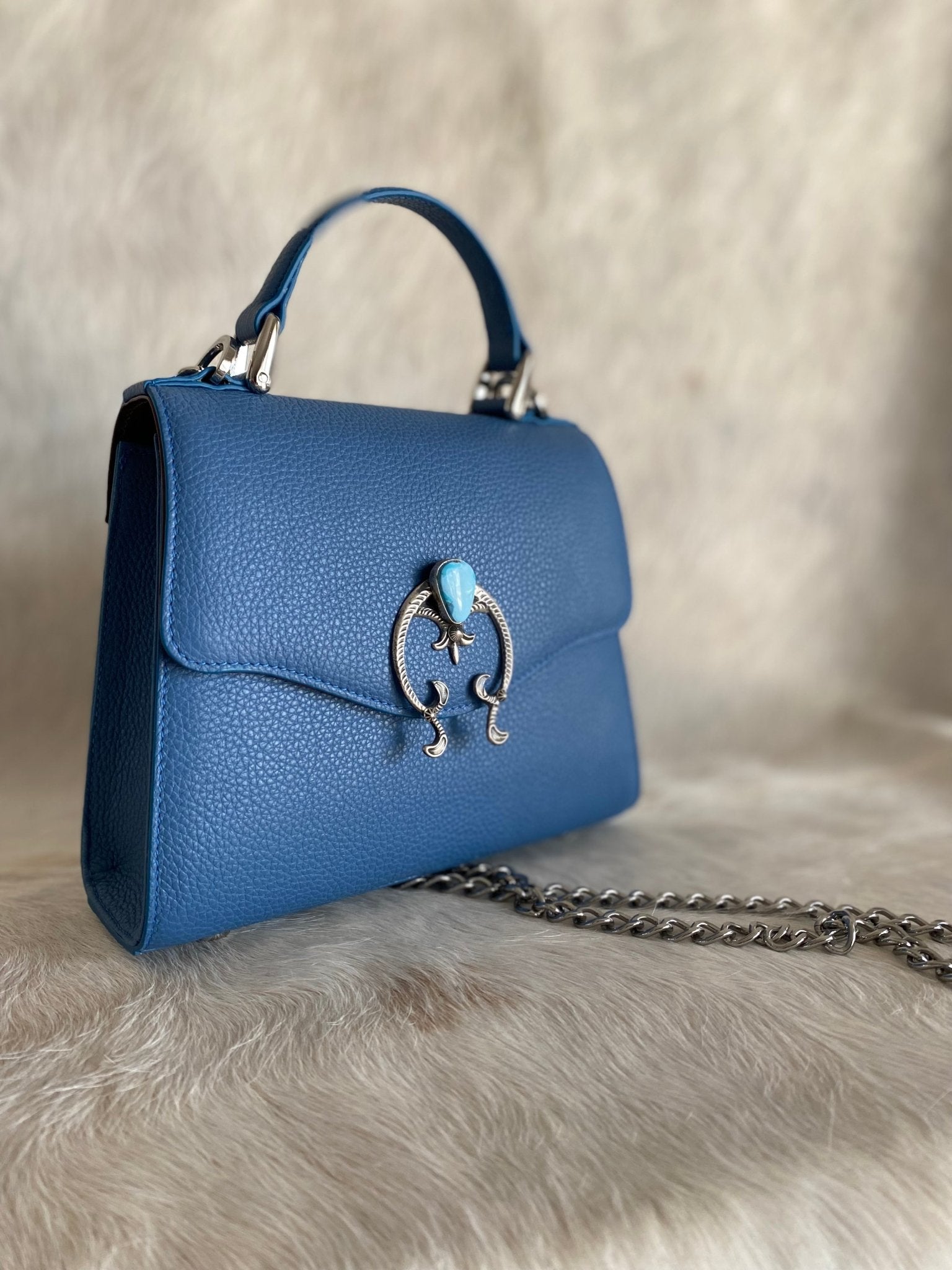 Naja Sky Blue Lady Bag - LovLeathers