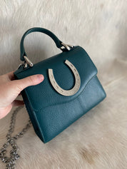 Teal Lil Lady Horseshoe Handbag - LovLeathers