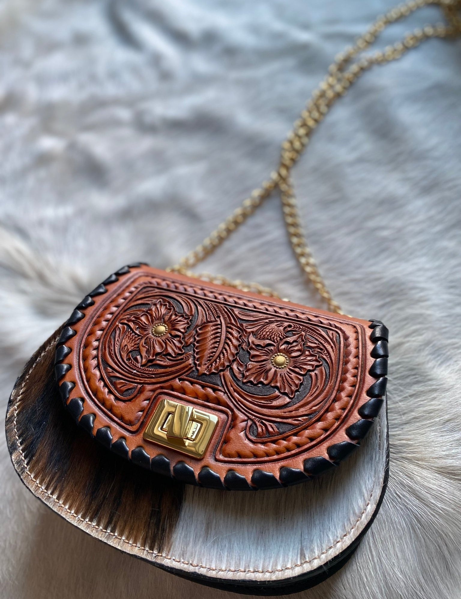 Tricolor Tooled Cowgirl Keepsake - LovLeathers