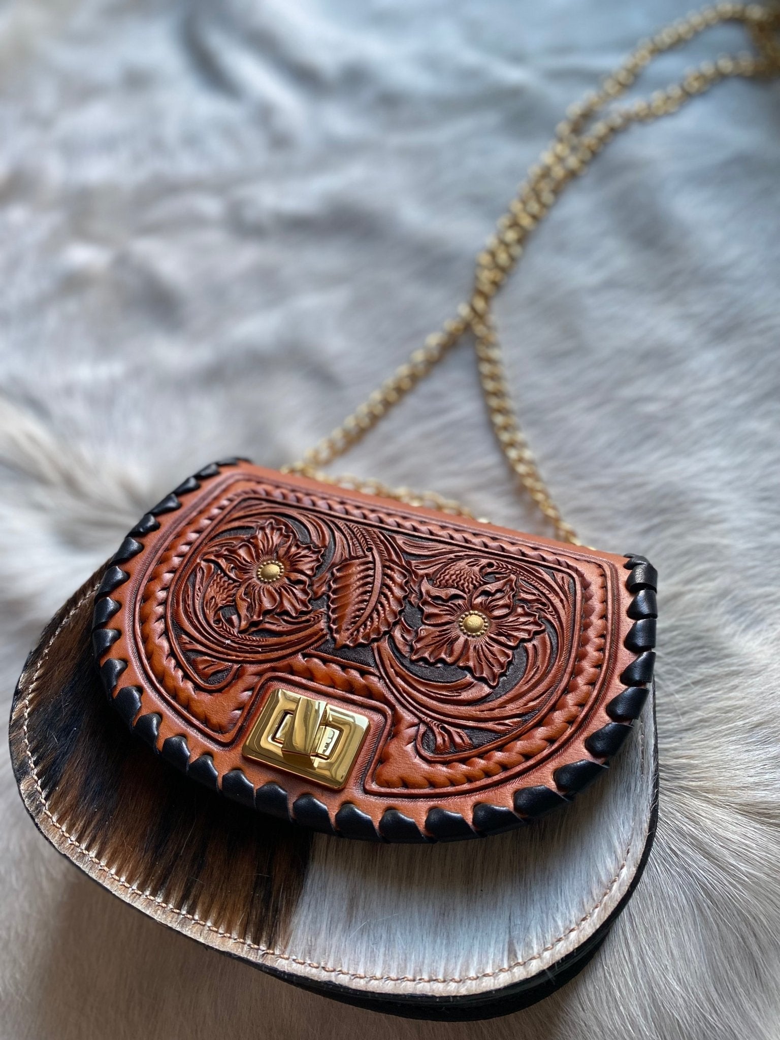 Tricolor Tooled Cowgirl Keepsake - LovLeathers