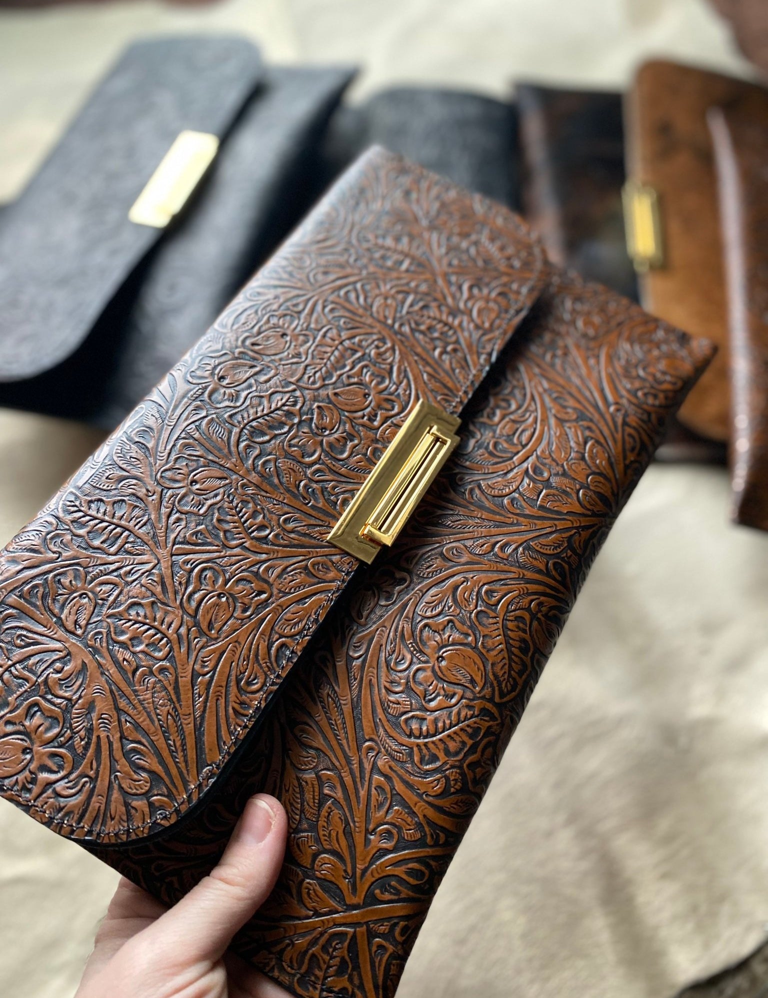Western Embossed Tool Clutch - LovLeathers