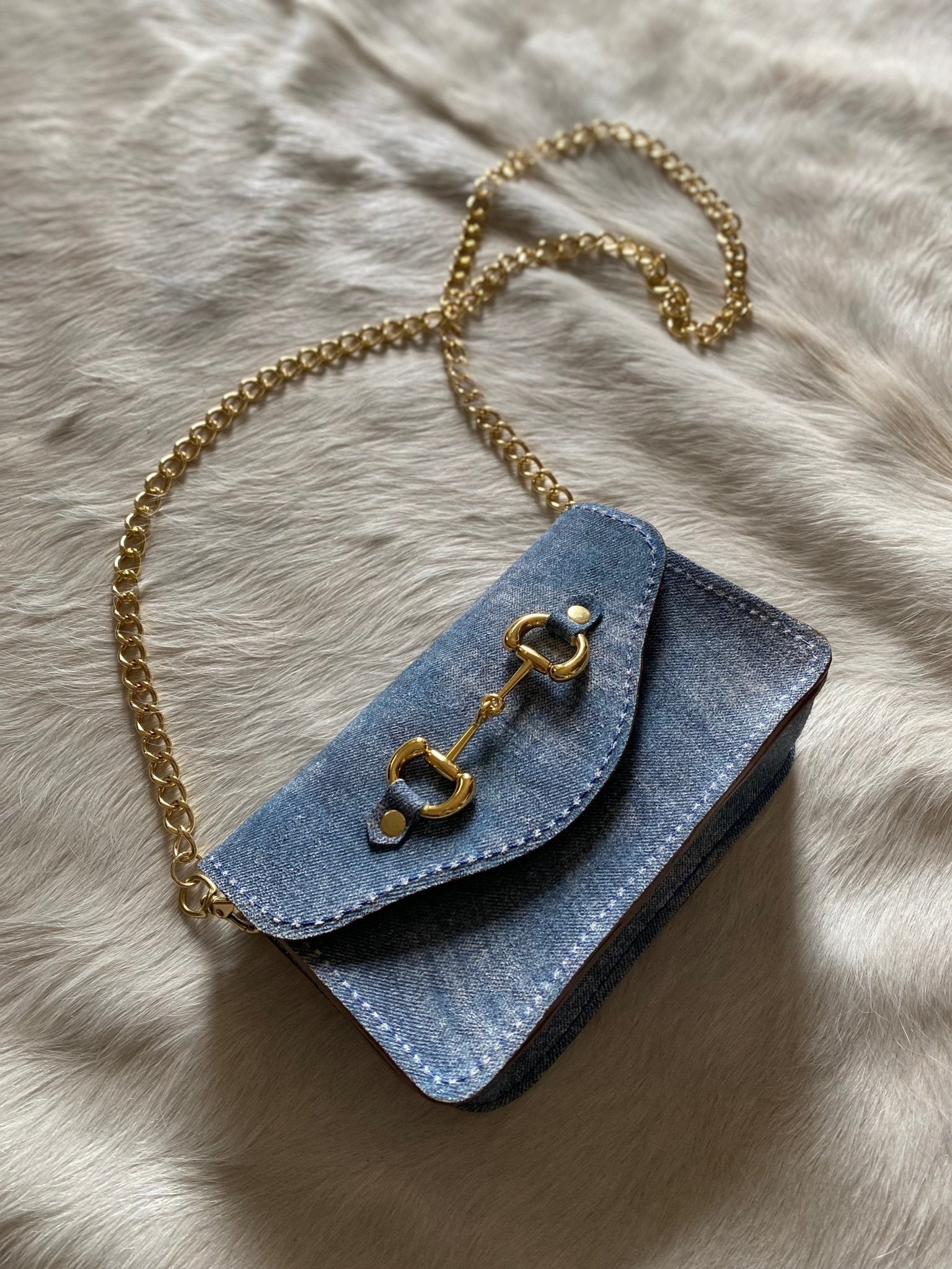 Denim Suede Bits Bum Bag - LovLeathers