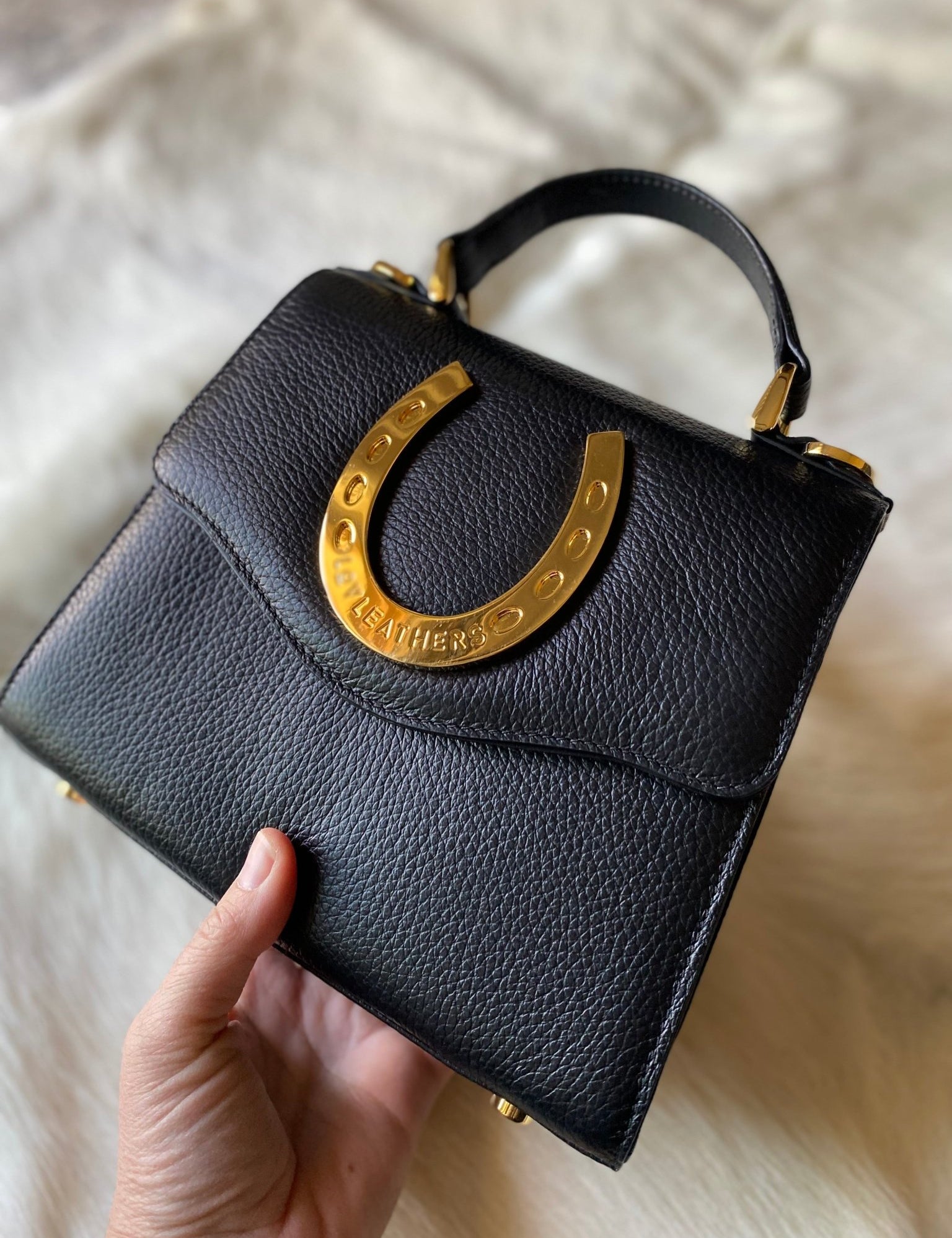 Black Lady Luck Horseshoe Bag - LovLeathers