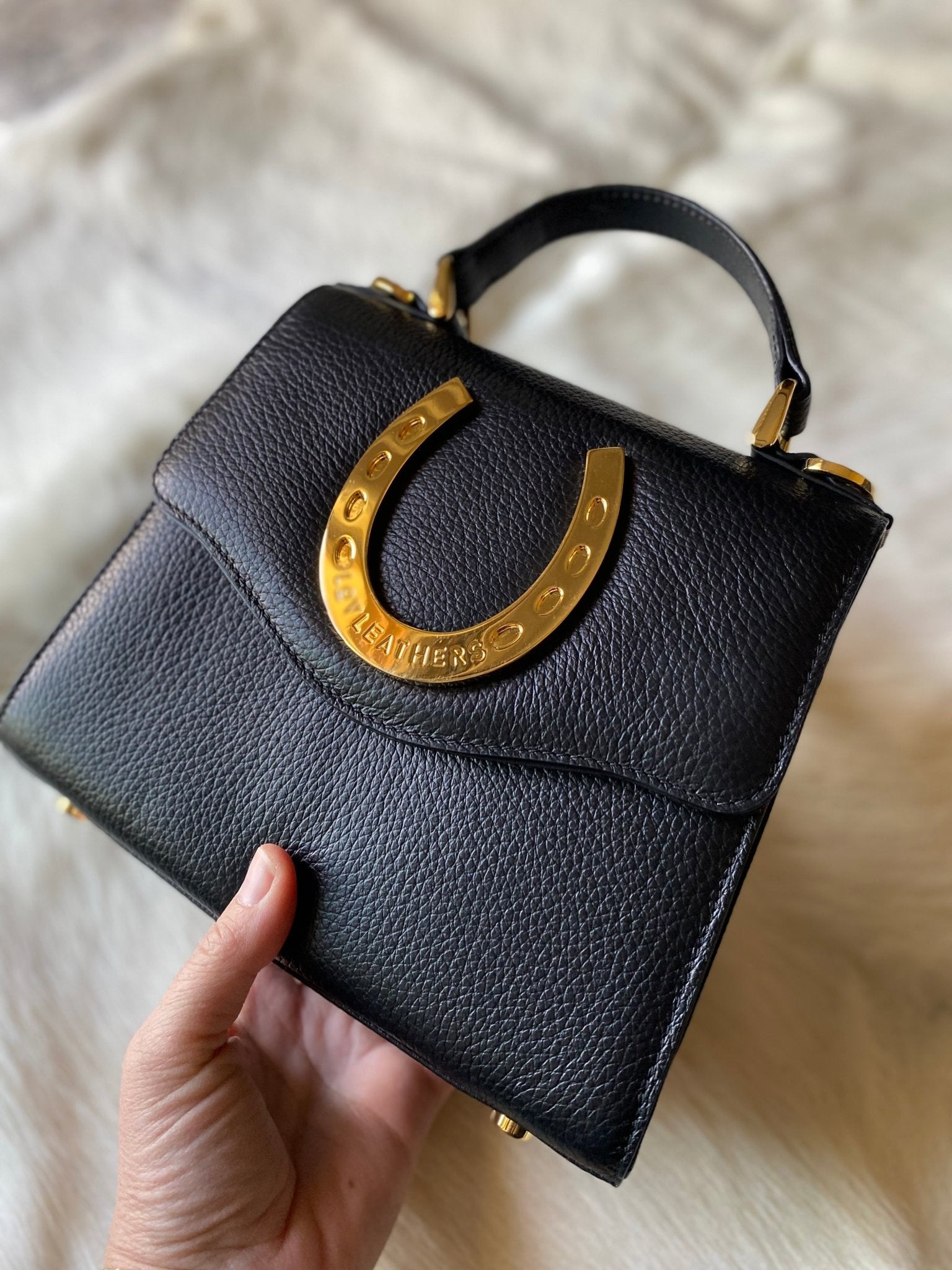 Black Lady Luck Horseshoe Bag - LovLeathers